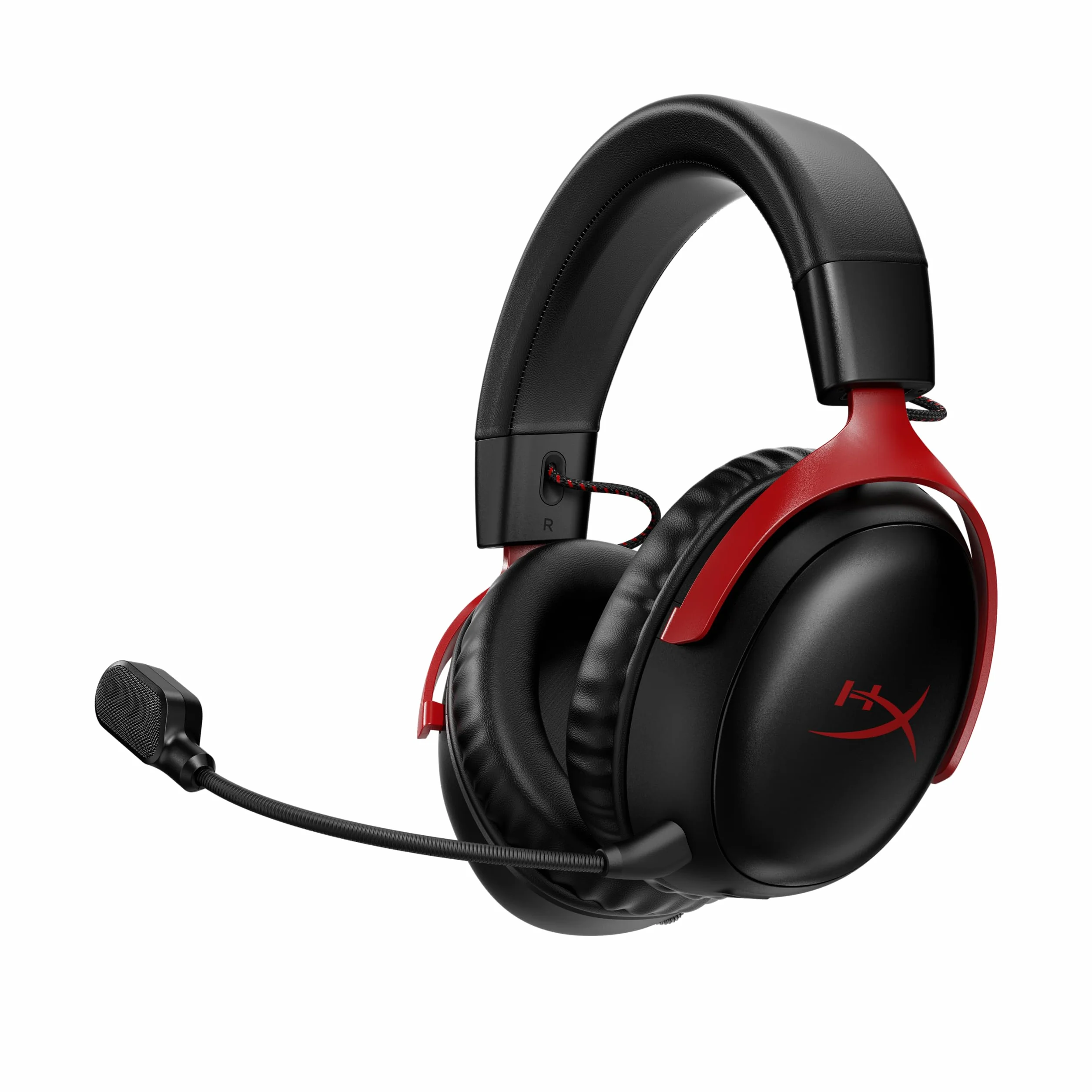 HyperX Cloud III Wireless – zestaw słuchawkowy gamingowy do PC, PS5, PS4, do 120 godzin baterii, 2,4 GHz, sterownik kątowy 53 mm, pianka memory, wytrzymała rama, mikrofon 10 mm, czarno-czerwony