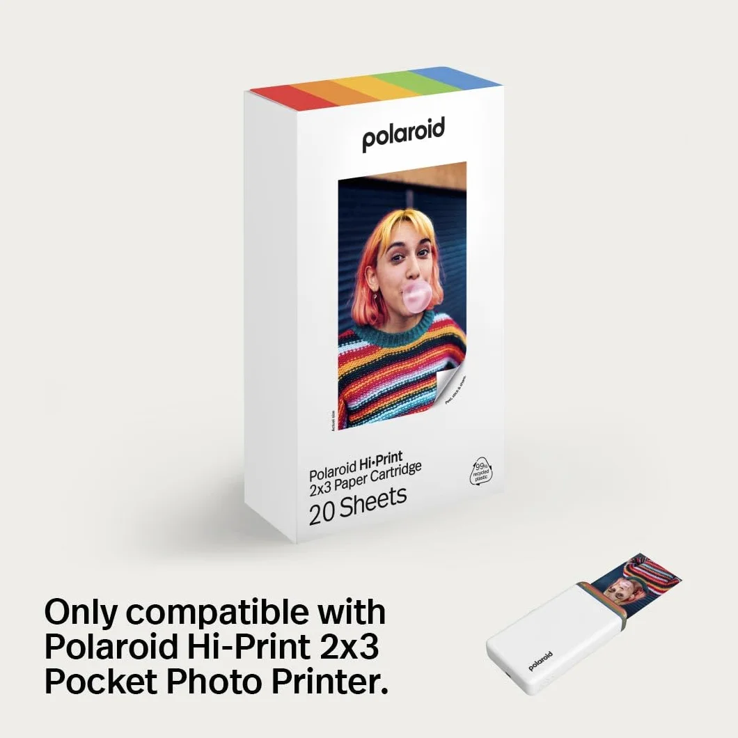 Polaroid Zestaw Hi-Print+Paper - 2. generacji - Podłączona przez Bluetooth 2x3 Kieszonkowa Drukarka fotograficzna, Dye-Sub - Czarny