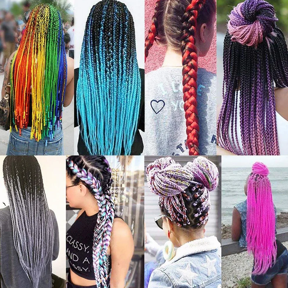 Przedłużanie warkoczy Afrykańskie warkocze Żółte sztuczne długie sztuczne włosy plecione 60 cm Jumbo Braids 1 100 g szydełkowy skręt piękno