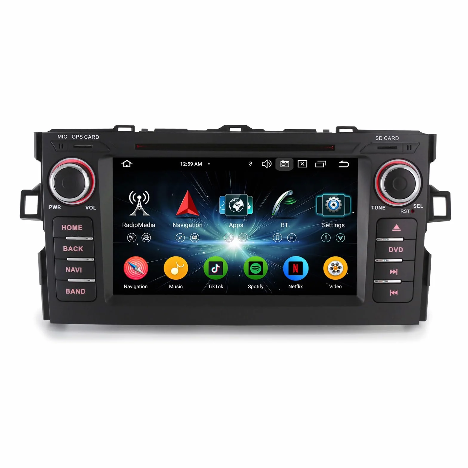 7 cali 8 rdzeni 4 GB RAM + 64 GB ROM Android 14 radio samochodowe Bluetooth do Toyota Auris 2007-2012 z bezprzewodowym Carplay Android Auto Dab+ DVD WiFi 4G GPS RDS DSP IPS ekran dotykowy