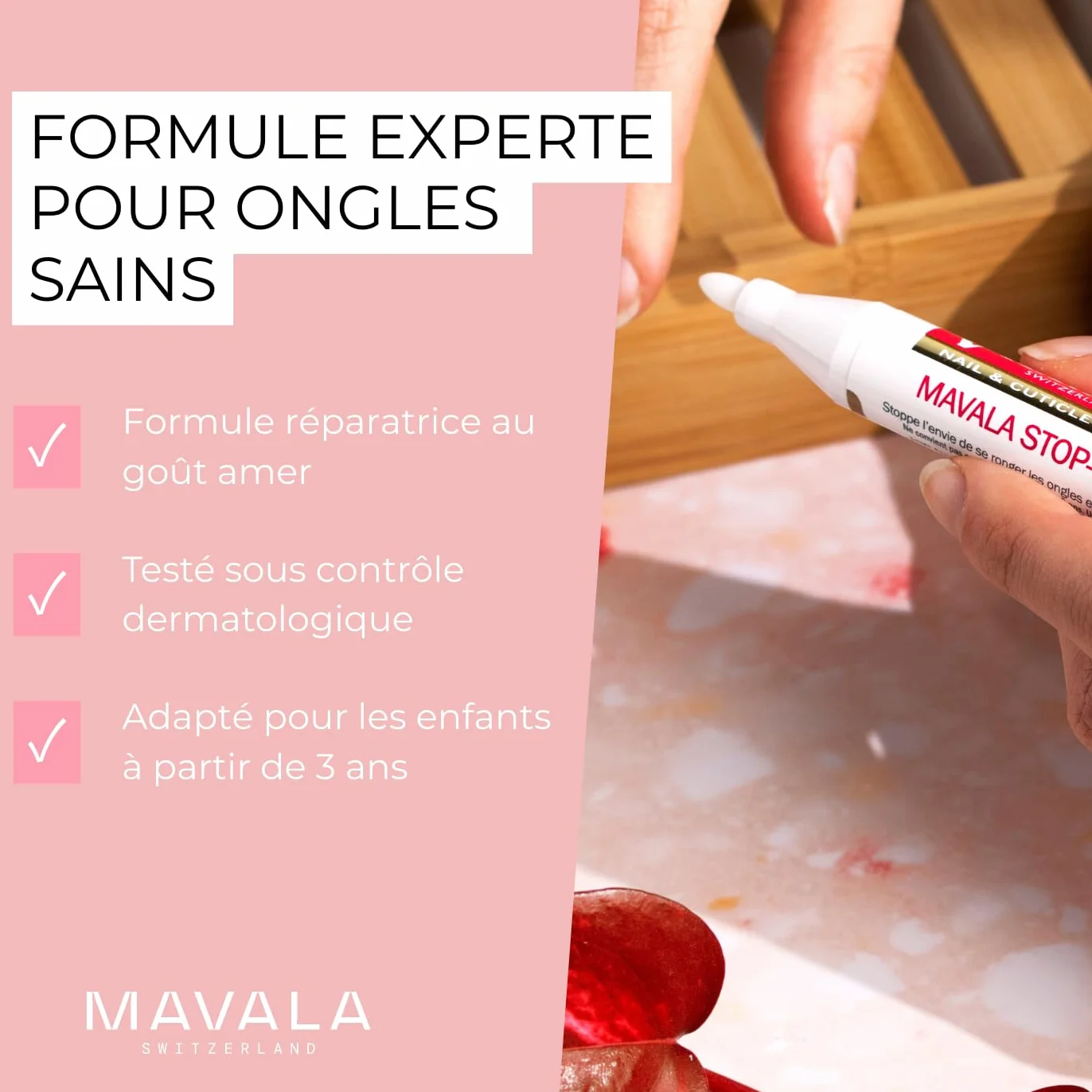 Mavala - Mavala Stop-Pen Aplikator Pen - Zatrzymaj chęć obgryzania paznokci i odżywia naskórek - Wodna formuła gorzkiego smaku z ekstraktem roślinnym