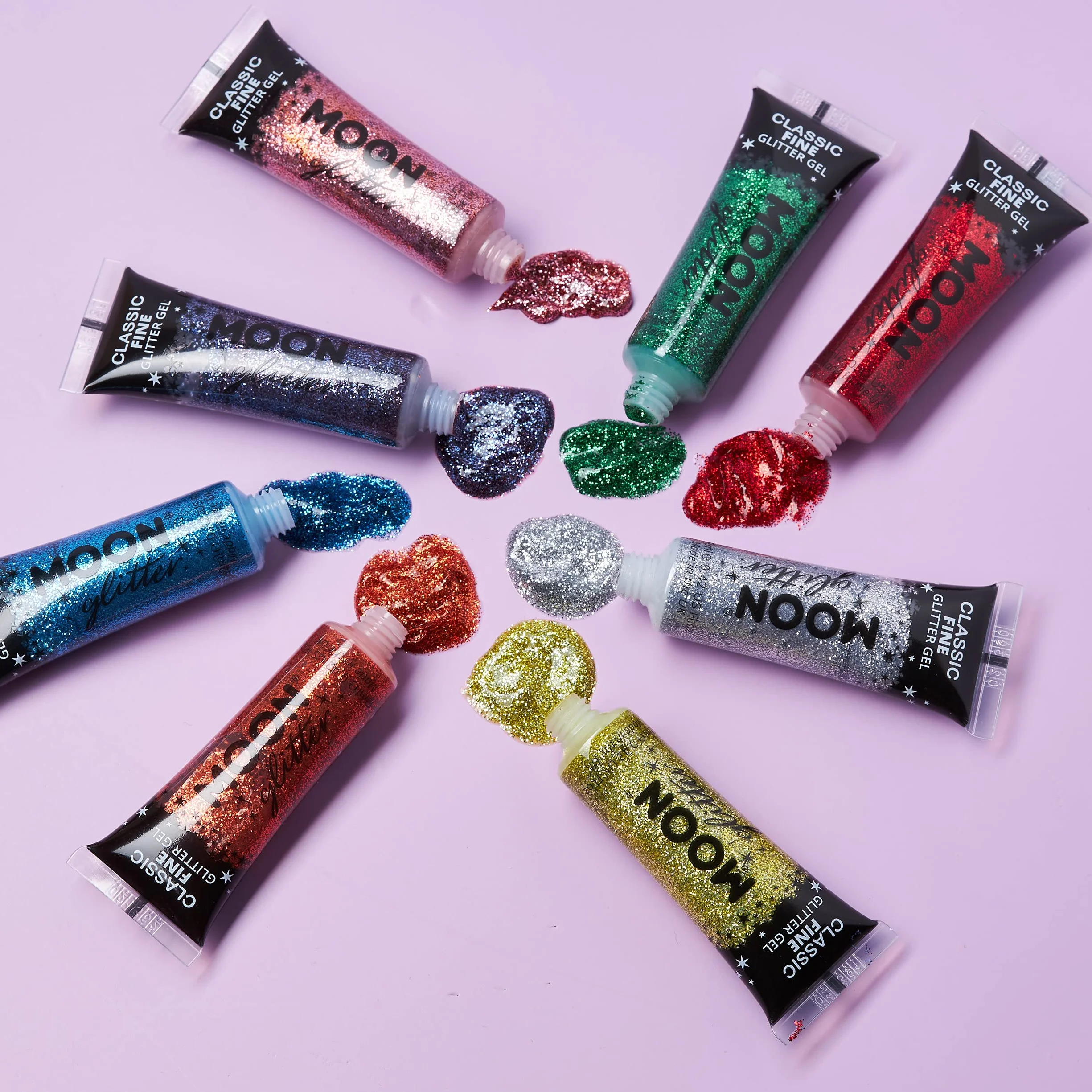Moon Glitter - Klasyczny cienki błyszczący żel - 12 ml - Czerwony - Brokat do twarzy.