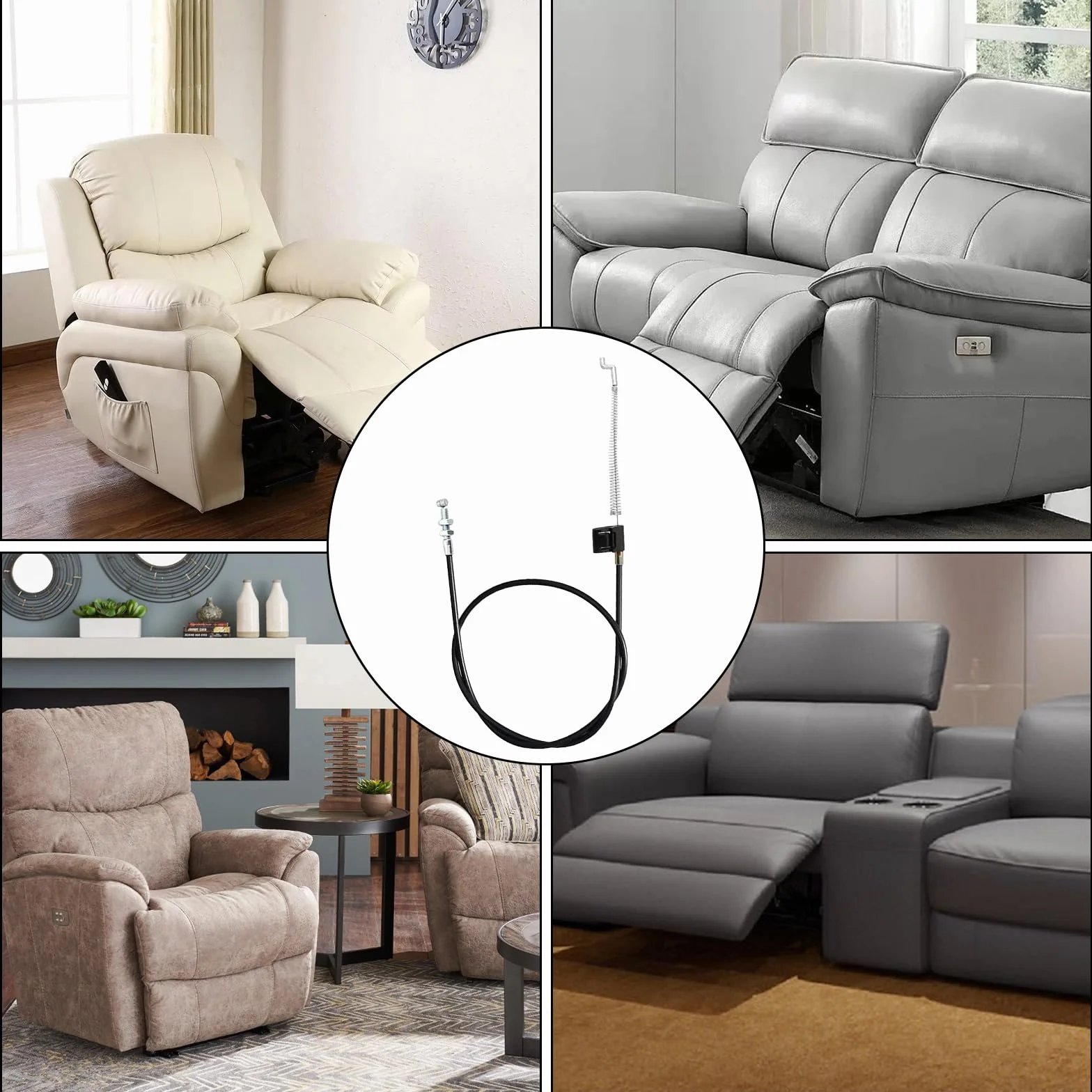 Sofa, części zamienne, 3 sztuki, kabel zamienny do fotela, sofy, fotela, kanapy, krzesła, narożnika, uchwytu, metalowego uchwytu, do sofy, przewodu, dźwigni spustowej, zapasowy kabel
