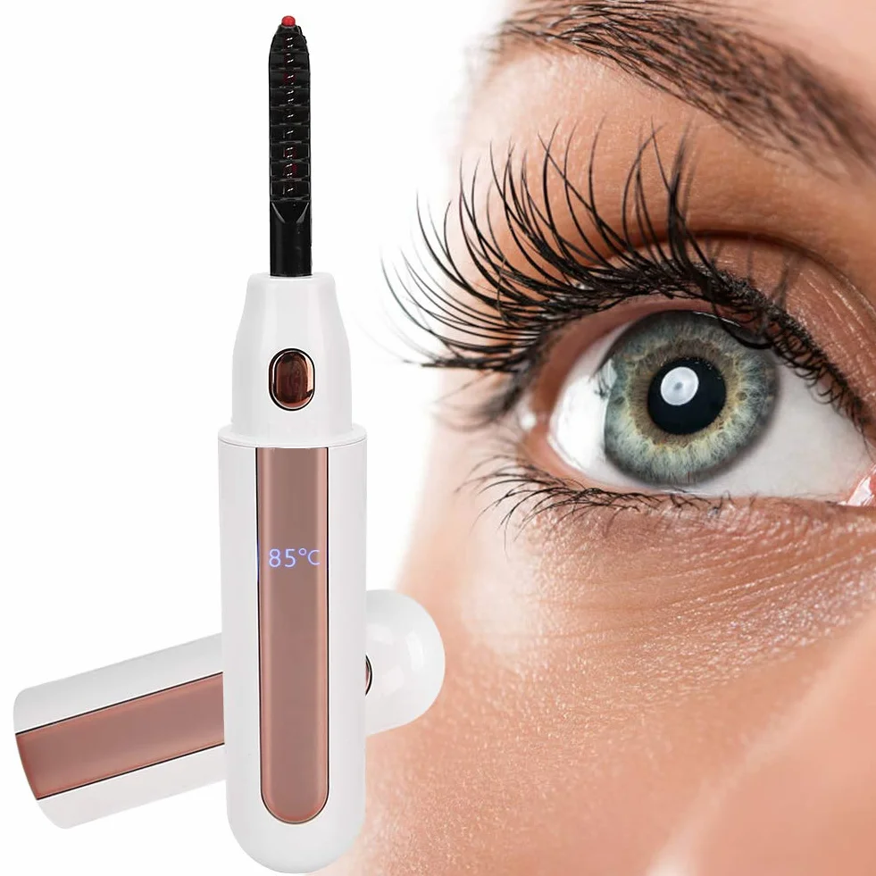 Elektrische Wimpernzange, Beheizbare Wimpernzange, Heated Eyelash Curler, Beheizter Wimpernwickler und Wimpernformer Wiederaufladbar für Make Up (white)