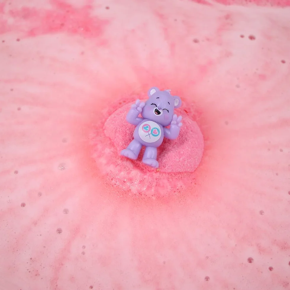 ZIMPLI - duża kula do kąpieli Care Bears Surprise, 1 z 7 zabawek do zebrania, jedna w każdej kuli Baff Bomb, wypełniacze do torebek na przyjęcia urodzinowe dla dzieci, upominki, kolorowa, musująca