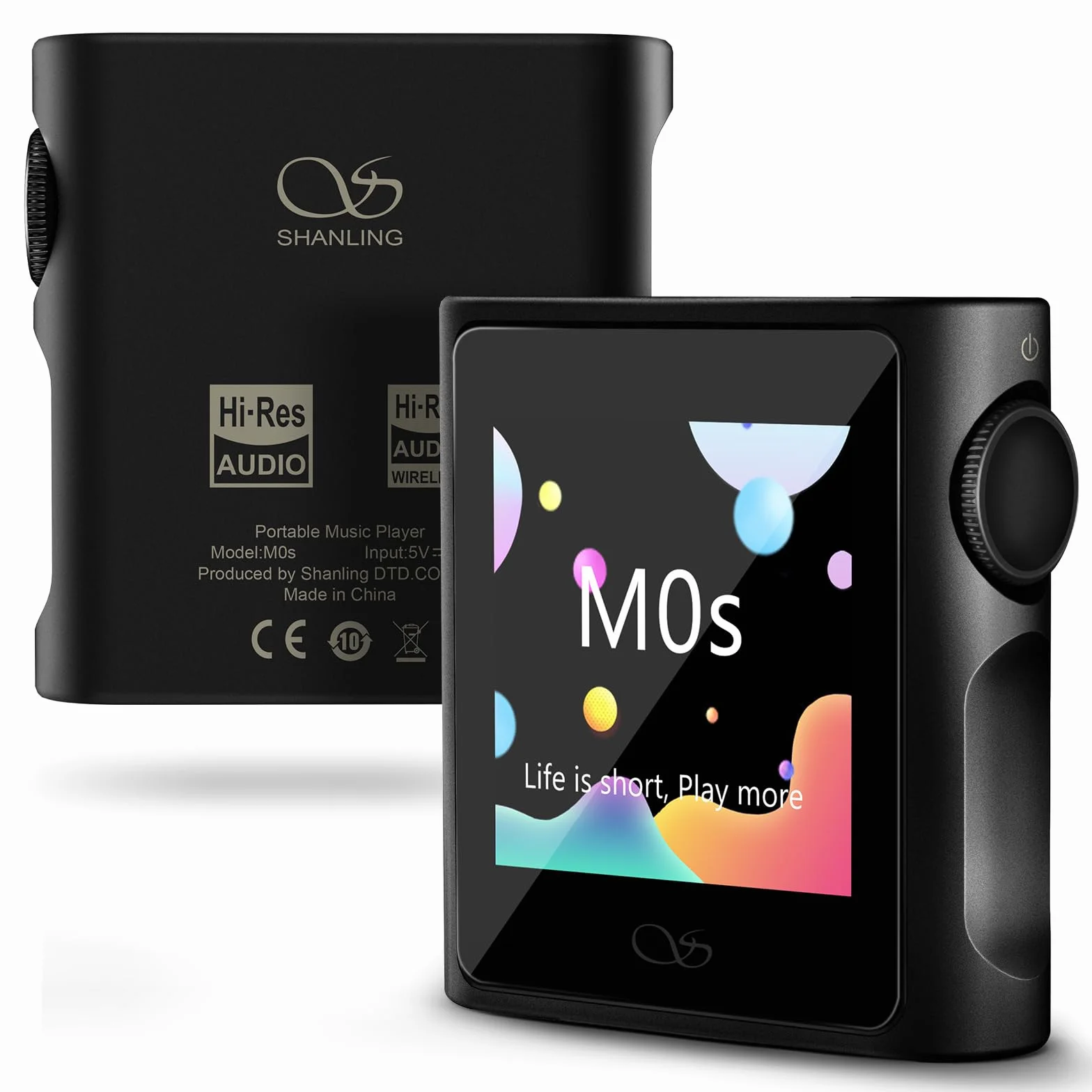 SHANLING M0s 1,7 x 1,7 cala, 2 w 1, odtwarzacz MP3, DAC, Hi-Fi, przenośny, cyfrowy odtwarzacz audio, obsługuje karty SD do 2 TB Bluetooth 5.0 3,5 mm/gniazdo typu C do telefonów komórkowych, tabletów