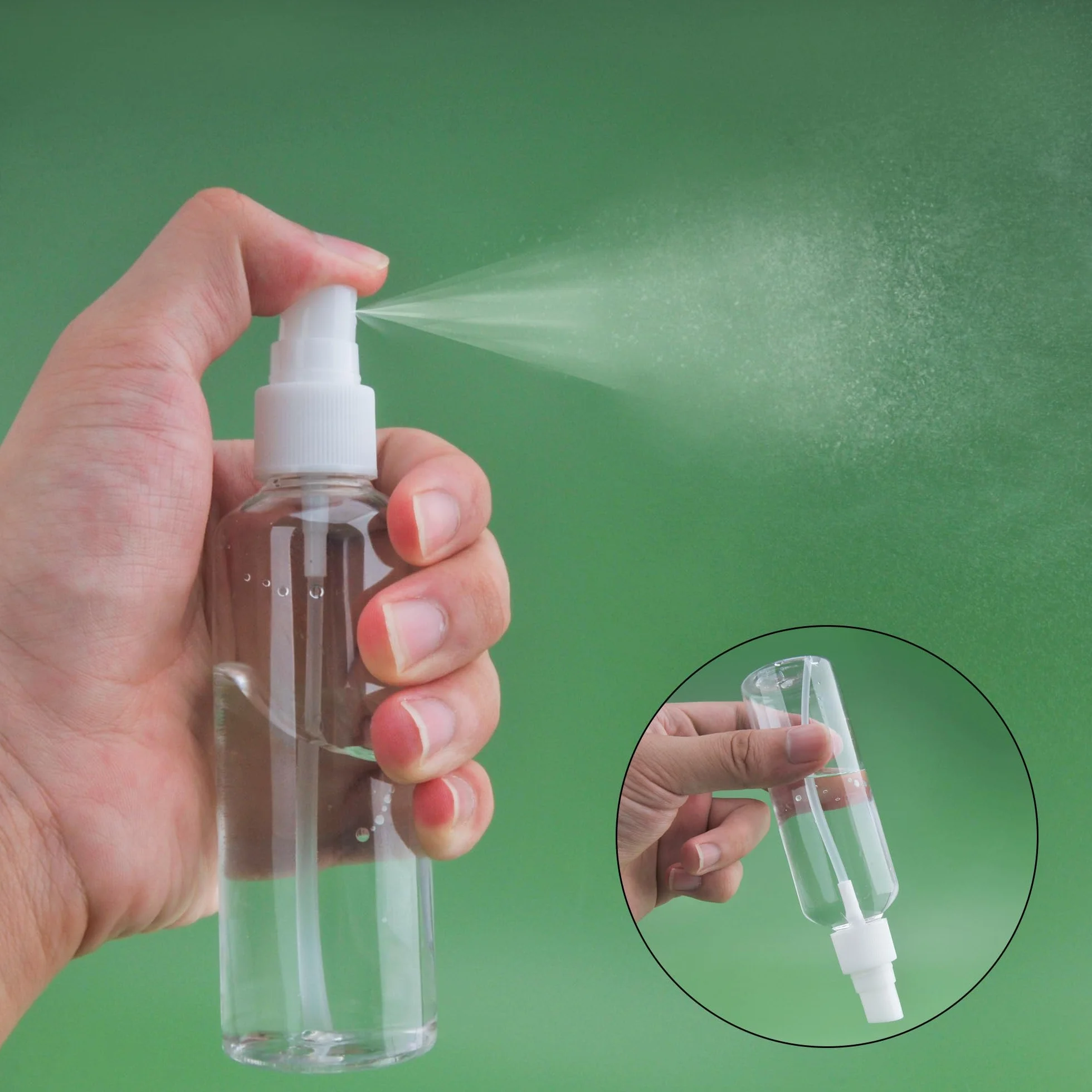 8 sztuk 100ml Przezroczysta butelka do rozpylania mała - przenośny rozpylacz perfum, małe butelki do napełniania, do podróży i napełniania kosmetyków