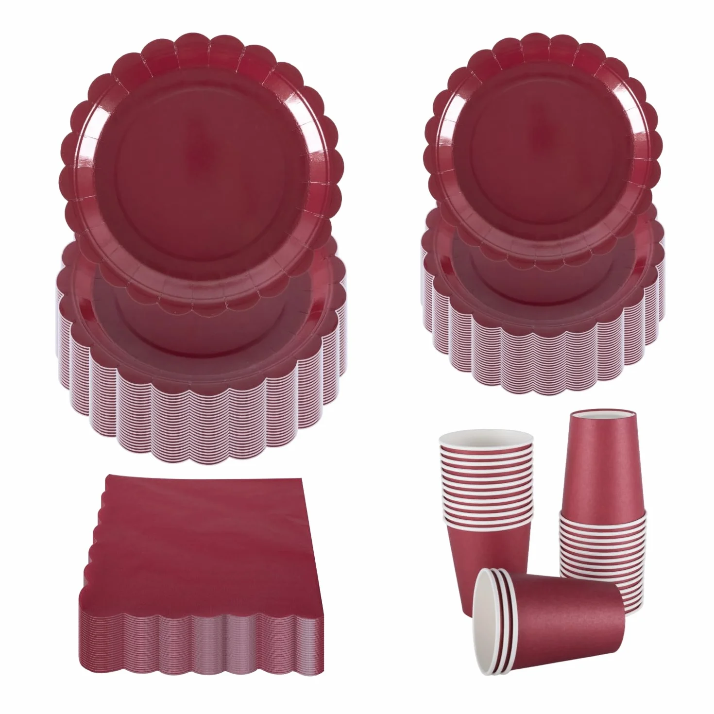 Papierowe talerze serwetki kubki zastawa stołowa 18 cm 23 cm 30 gości imprezowa
