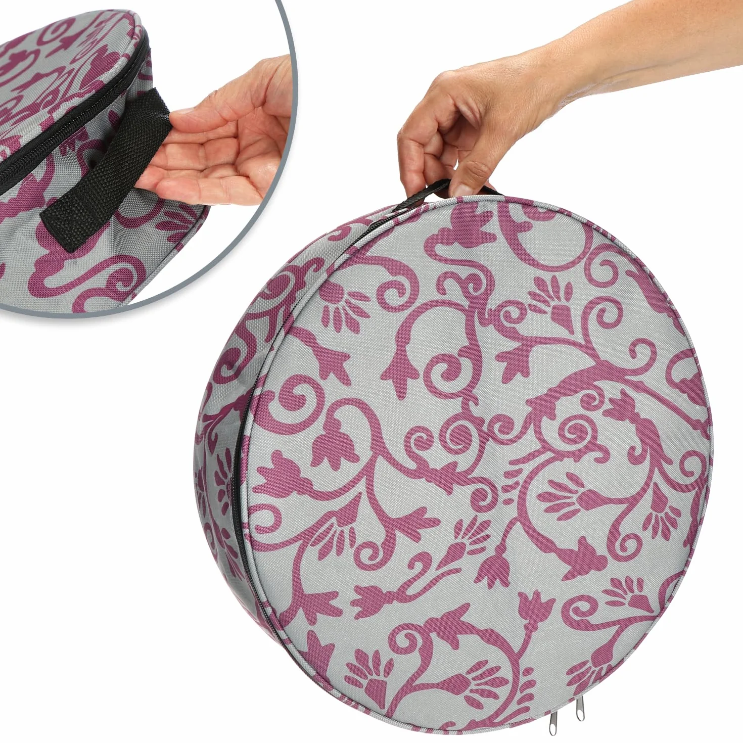 COM-FOUR® Torba do przechowywania wienców i girland 35 cm fioletowy szary