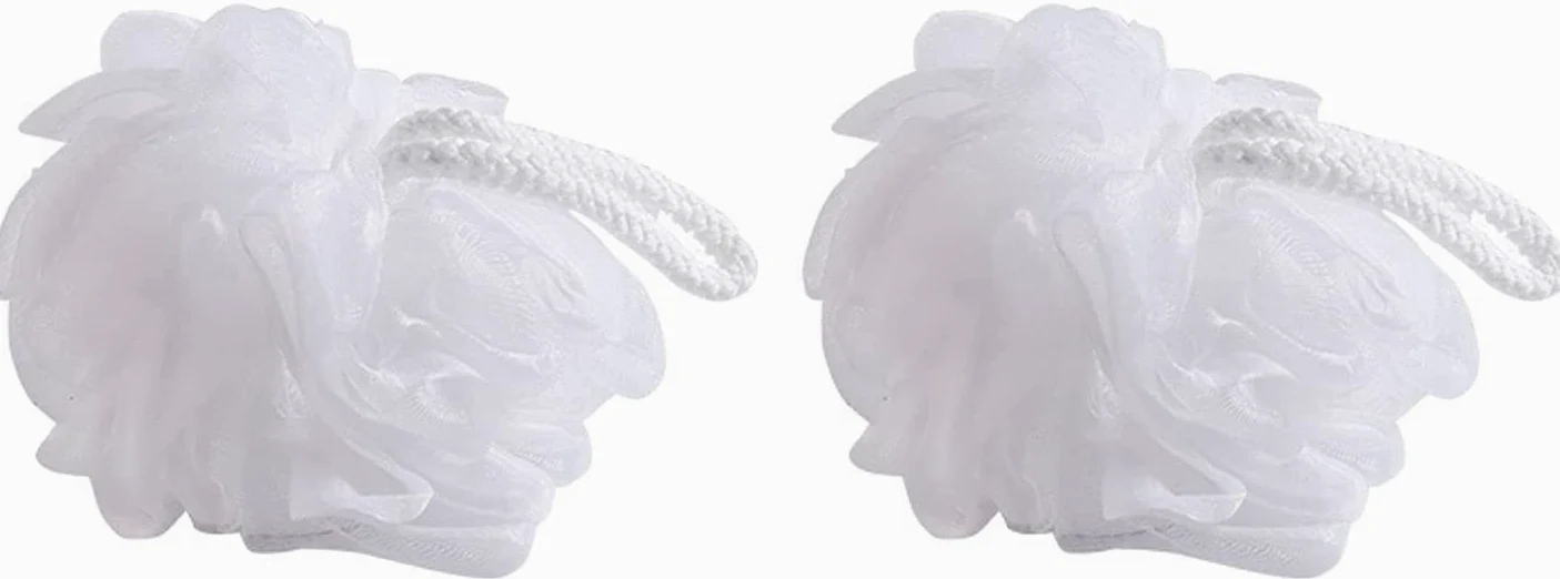 Pyłek do kąpieli Gąbka Pufa Peeling do ciała Złuszczający puszek do kąpieli Kąpiel Piłka pod prysznic Żel Piankowa kulka, Odpowiedni dla całej rodziny2 szt. Zielony (biały)