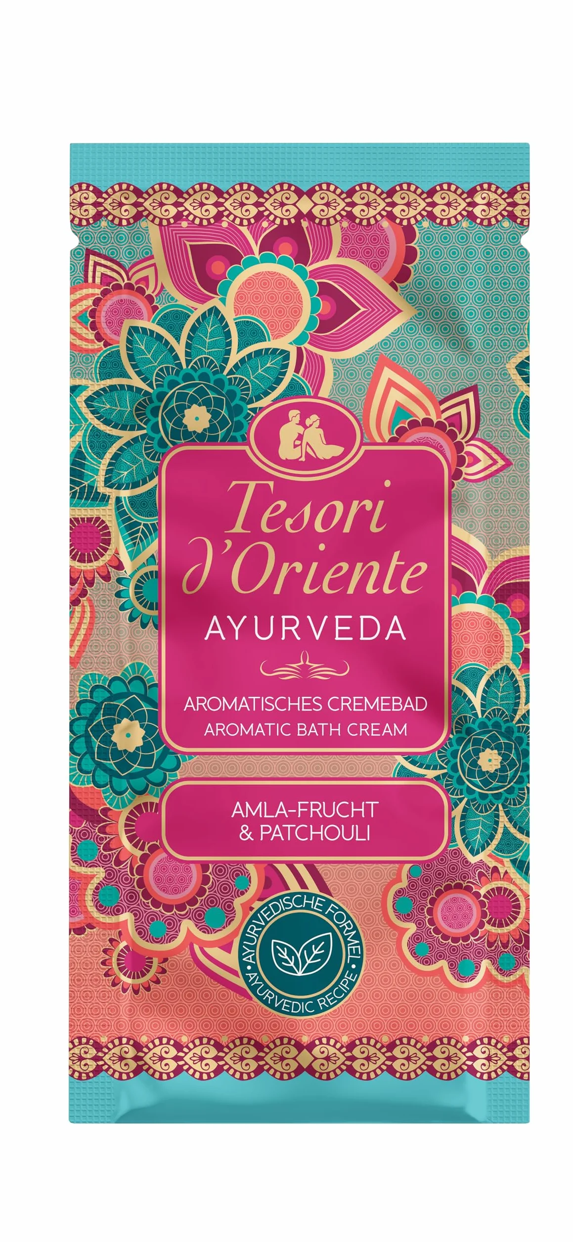 TESORI D'ORIENTE - kąpielówka "Ayurveda", aromatyczna kąpiel kremowa z owocami amla i paczulą, kremowa kąpiel do pielęgnacji ciała, rytuał wellness dla ciała i zmysłów, 40 ml