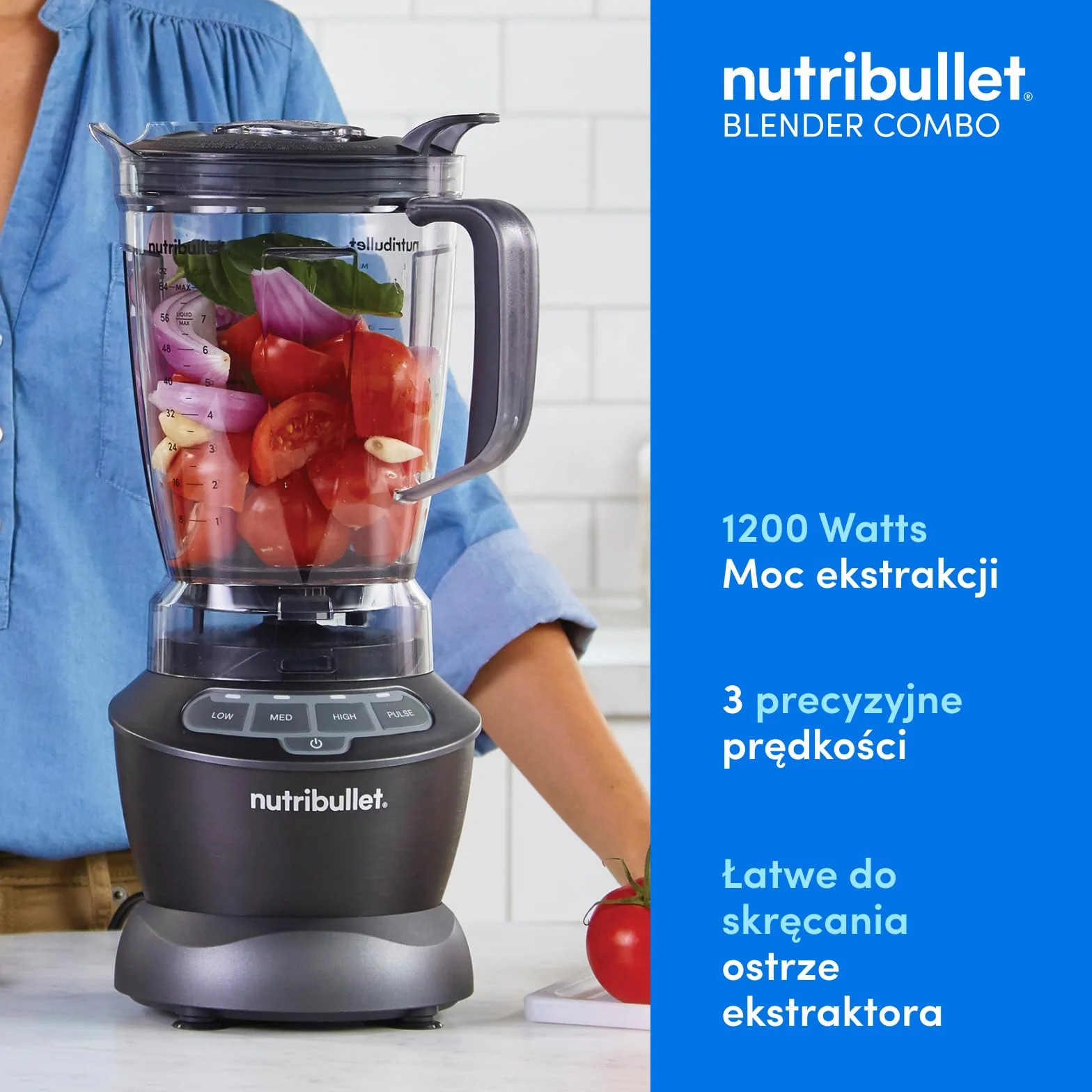 Nutribullet NBF-28500-1007DG Mikser 1000 W 1,6 L Ciemnoszary