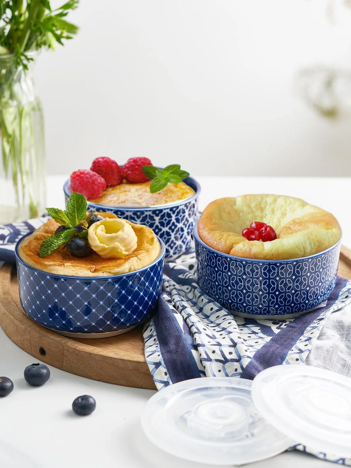 DOWAN Porcelanowe naczynia do sufletu, foremki do jajek i muffinków, mini miseczka do dipów