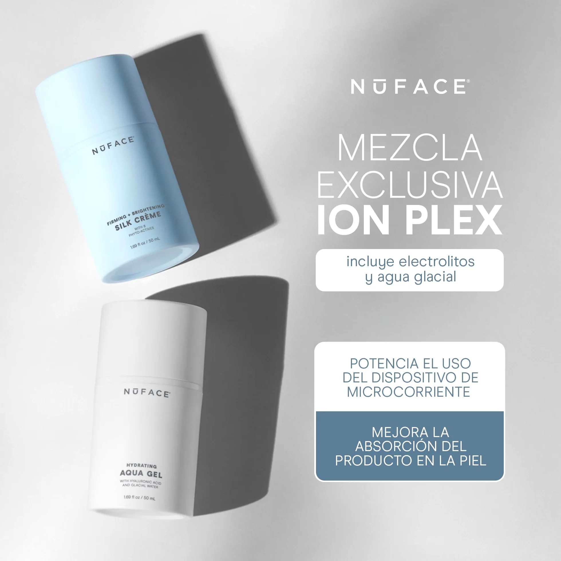 NuFACE MINI+ Zestaw mikroprądowych urządzeń do twarzy – oczyszczone przez FDA urządzenie do modelowania twarzy i ujędrniania skóry do konturowania i tonowania + mikroprądowy aktywator żelowy, jedwabny