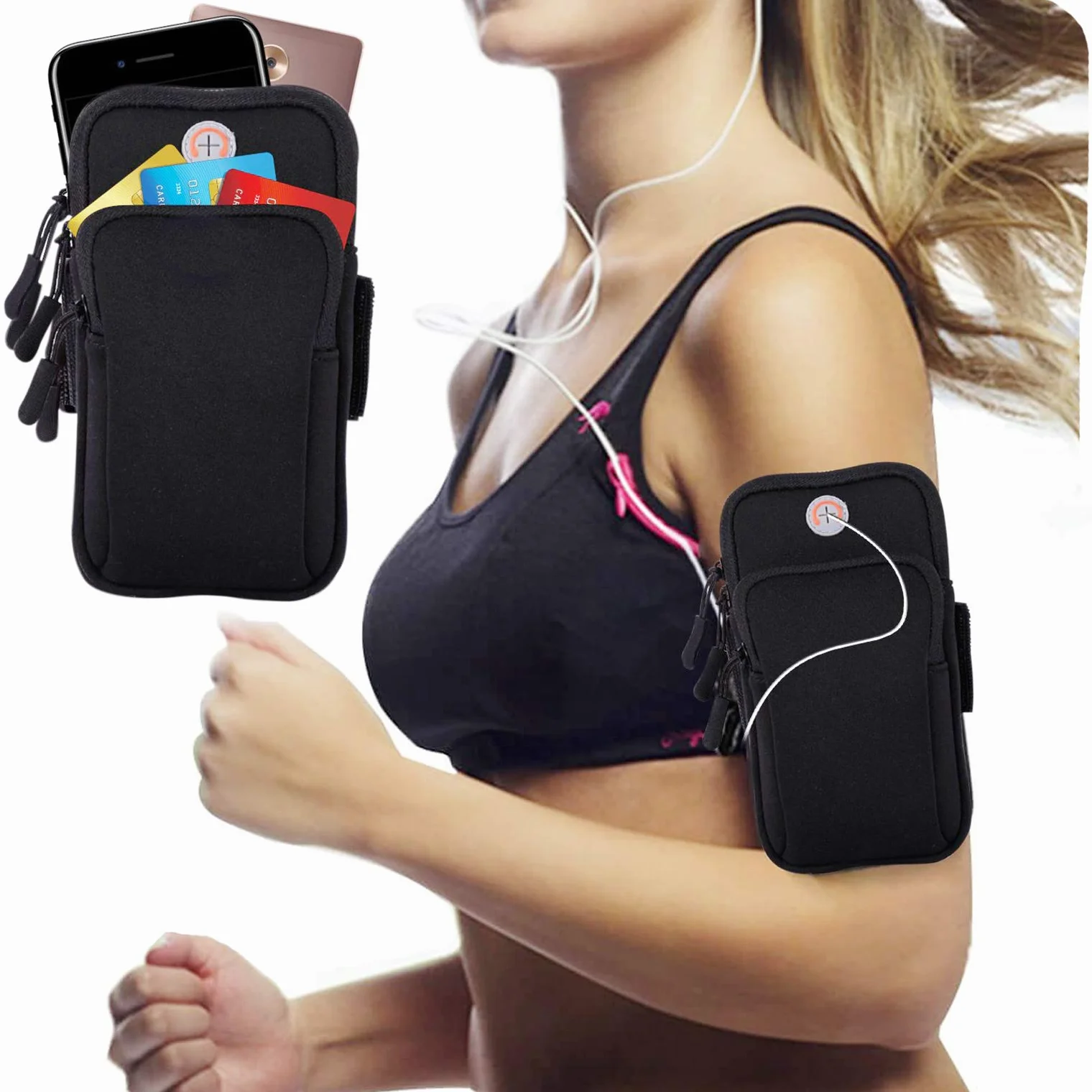 Sportowa opaska na ramię uniwersalna torba na ramię do 7,0", iPhone 14 13 Pro 12 11 XS Max X 8 7Plus, Galaxy S22 S21 Plus S10E S9 Huawei Xiaomi