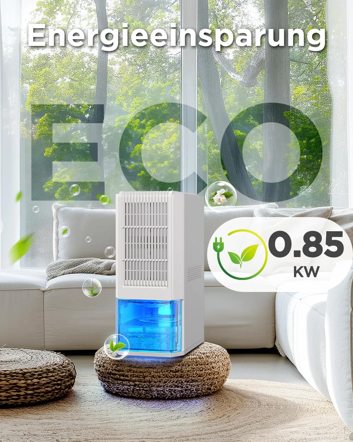 EasyAcc osuszacz powietrza 1,3 l/dzień elektryczny przenośny cichy automatyczne odszranianie