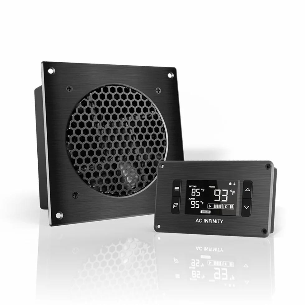 AC Infinity AIRPLATE T3 cichy wentylator chłodzący z termostatem do szaf AV