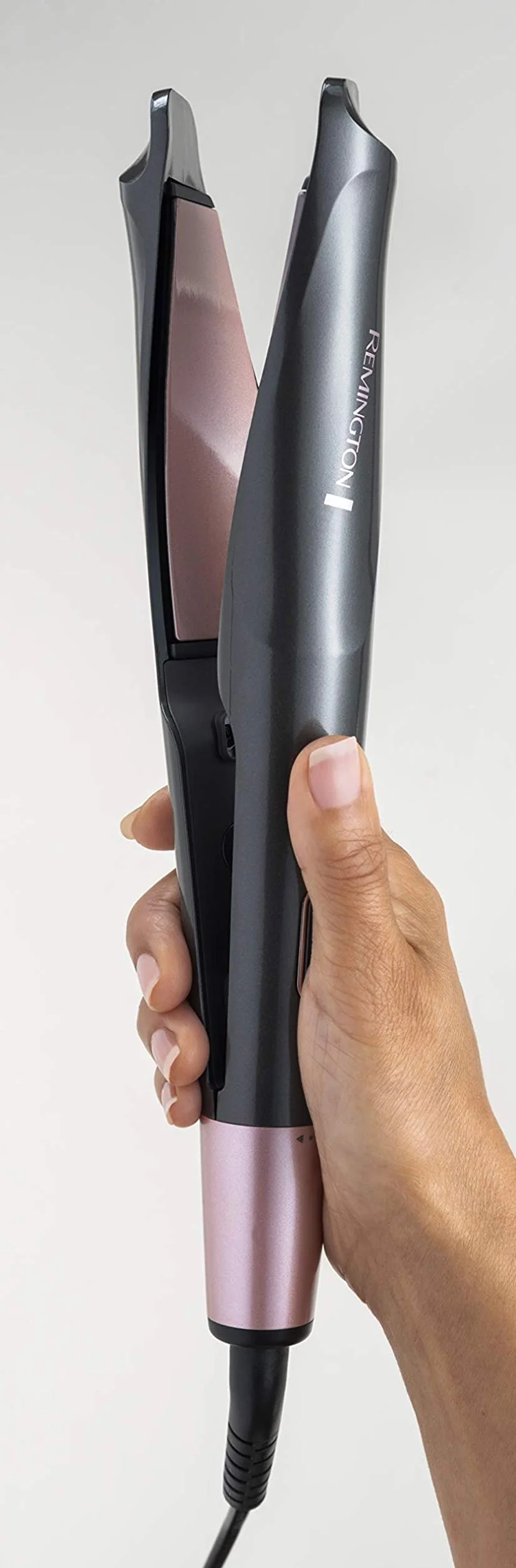 Remington prostownica do włosów + lokówka w jednym (2w1) z jonizacją, powłoka ceramiczno-turmalinowa, zakres temp. 150-230°C, obrotowy przewód, etui, moc 30W, Curl&Straight Confidence S6606B