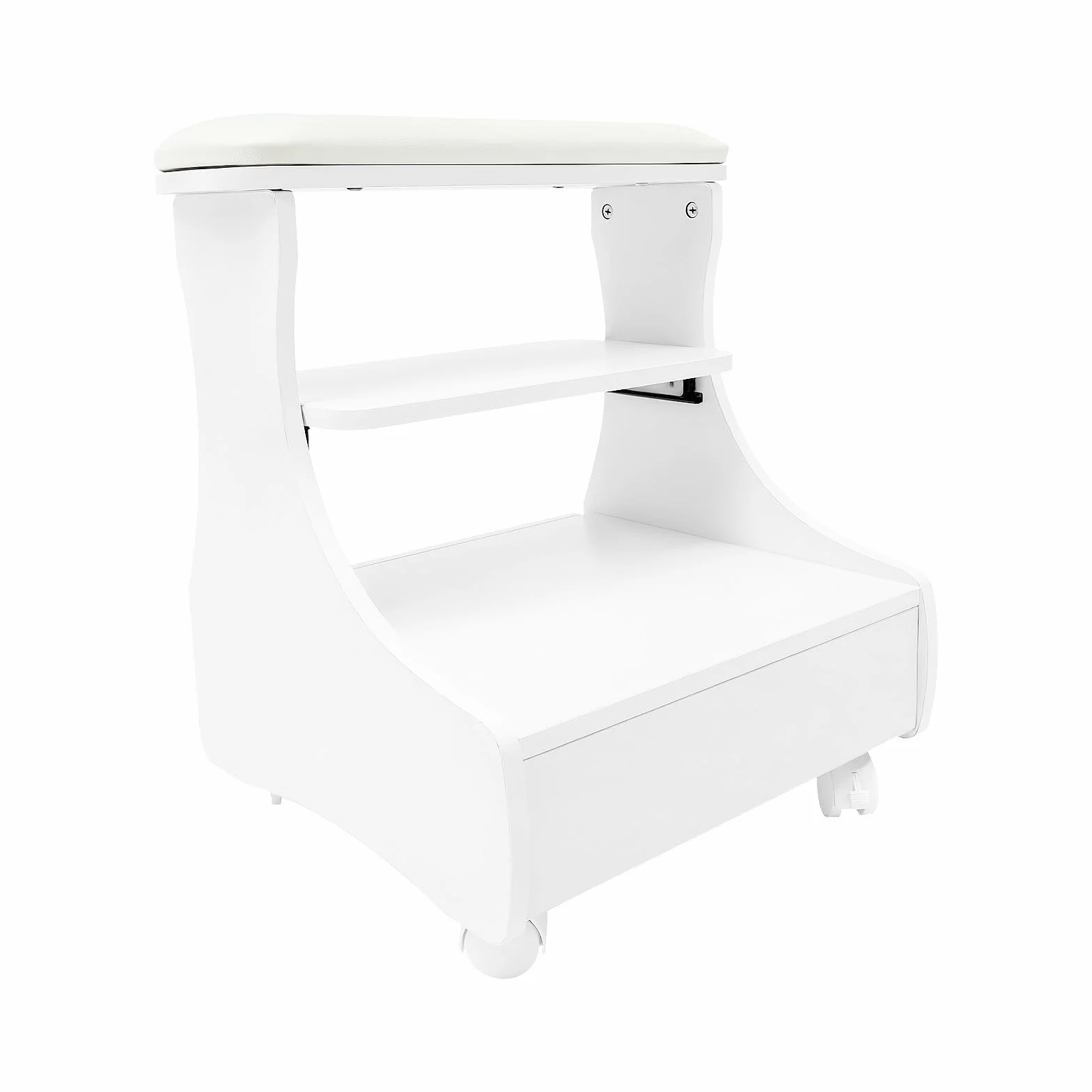Taboret do pedicure | wózek na kółkach do salonu piękności | podnóżek do pedicure | podnóżek stół do manicure z 4 kółkami i 1 szufladą, do kąpieli stóp, przenośny wózek do kąpieli stóp, manicure stóp