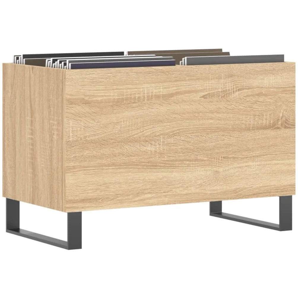 Szafka dyskowa Sklejka Dąb Sonoma 74,5x38x48 cm Regał CD Gramofon Szafka winylowa