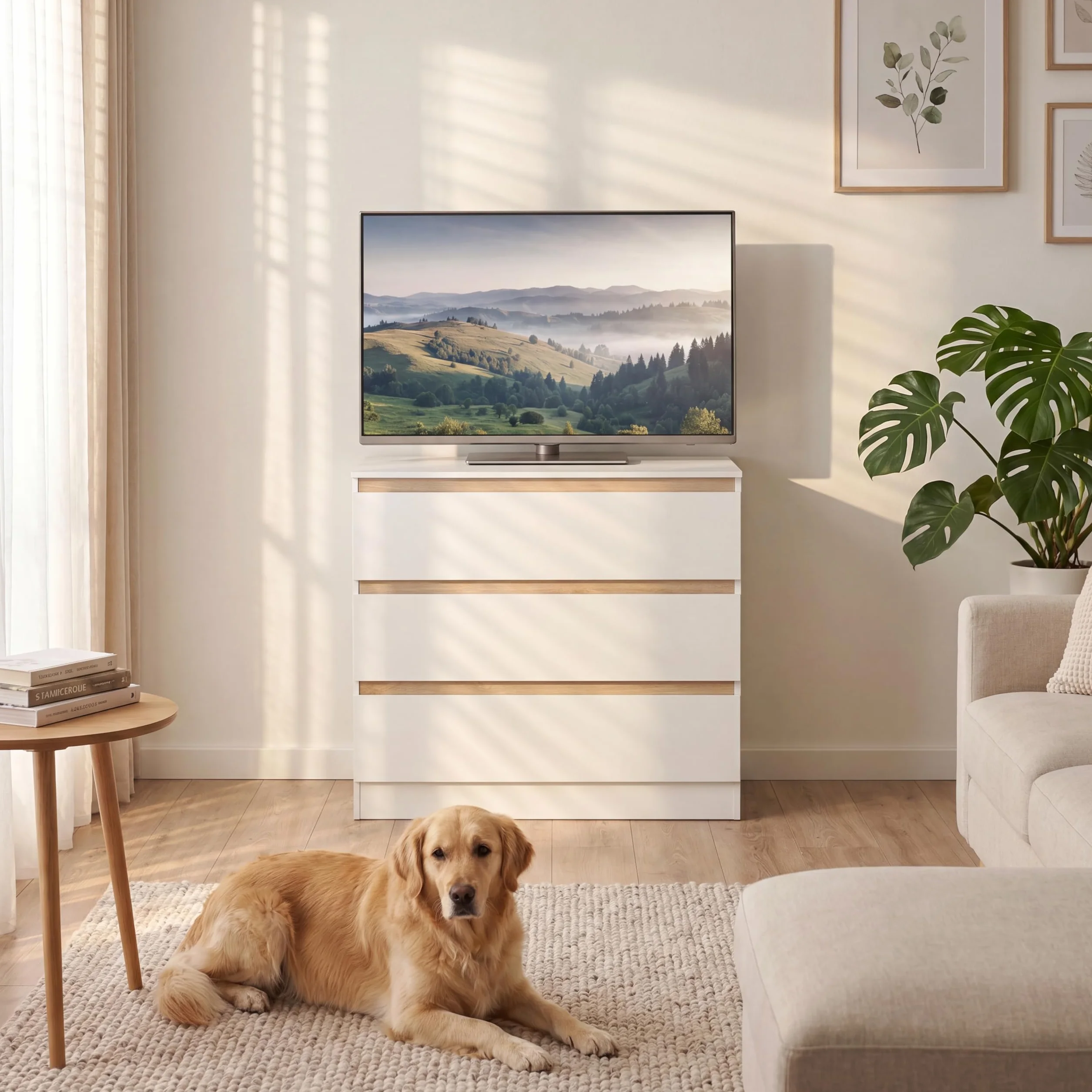 WOLTU Komoda z 3 szufladami 80 x 78 x 48 cm do sypialni