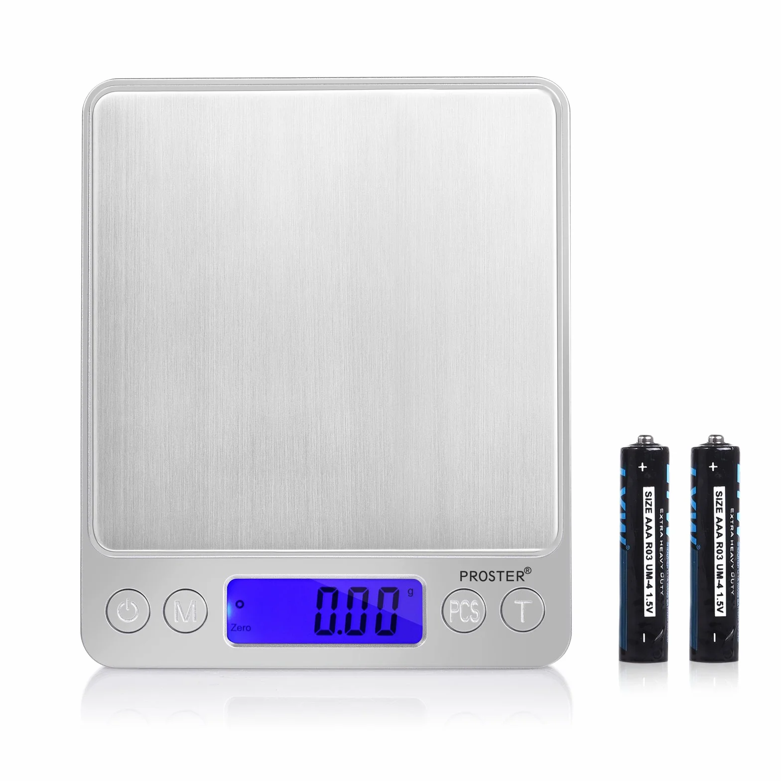 Proster Cyfrowa waga kieszonkowa 0.01-500g Elektroniczna wielofunkcyjna waga kuchenna Skala literowa Dokładna waga z wyświetlaczem LCD z podświetleniem i dwiema przezroczystymi tacami