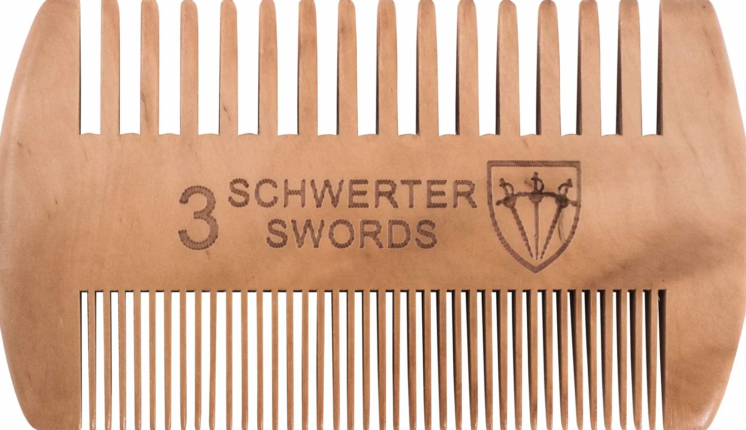 DREI SCHWERTER - Grzebień do brody Barba do wymagającej i codziennej pielęgnacji brody z dwoma różnymi ząbkami do każdego typu brody, markowa jakość z wytrzymałego drewna brzoskwiniowego (8688)