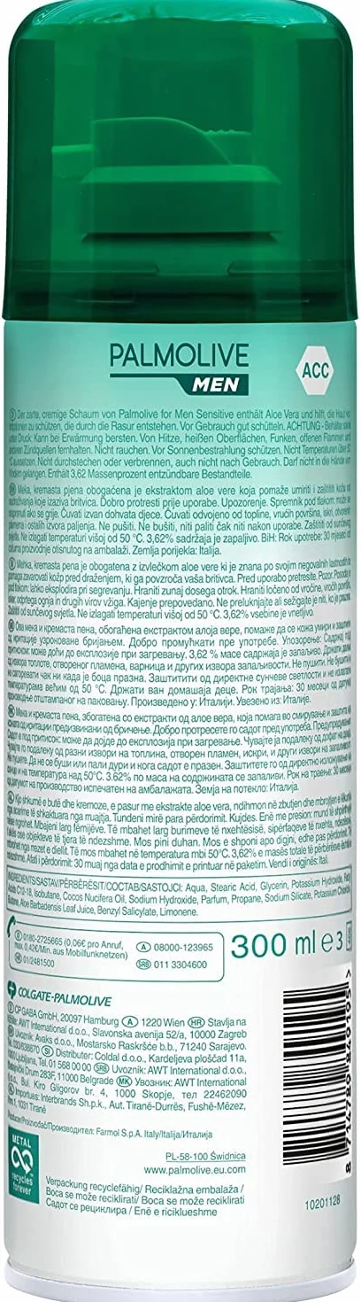 Colgate Palmolive wrażliwa pianka do golenia dla mężczyzn, 300 ml