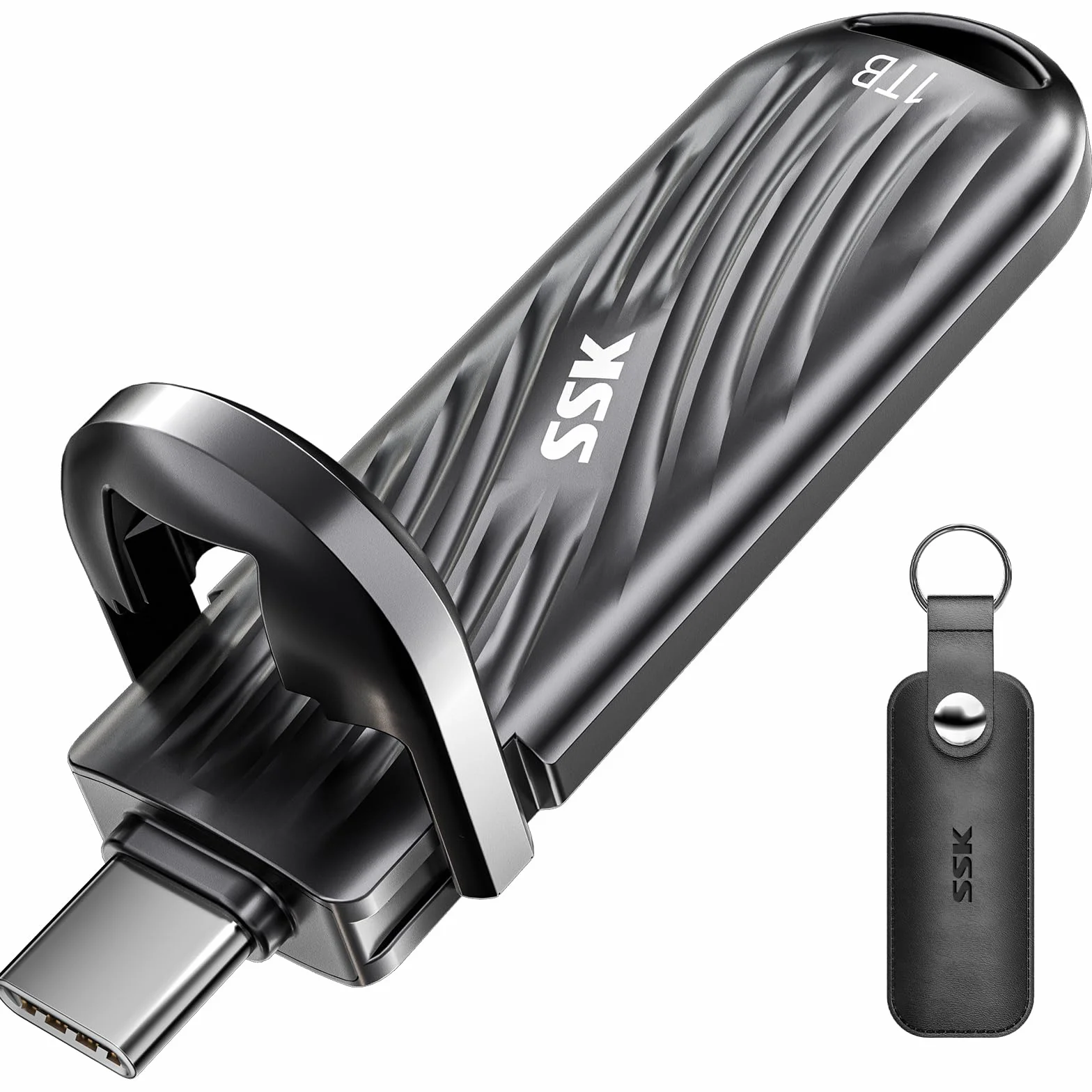SSK Dysk SSD zewnętrzny 1TB USB C do 2000 MB/s, przenośny dysk SSD USB 3.2 Gen 2X2 Memory Stick, zewnętrzne dyski półprzewodnikowe o bardzo niskim poborze mocy
