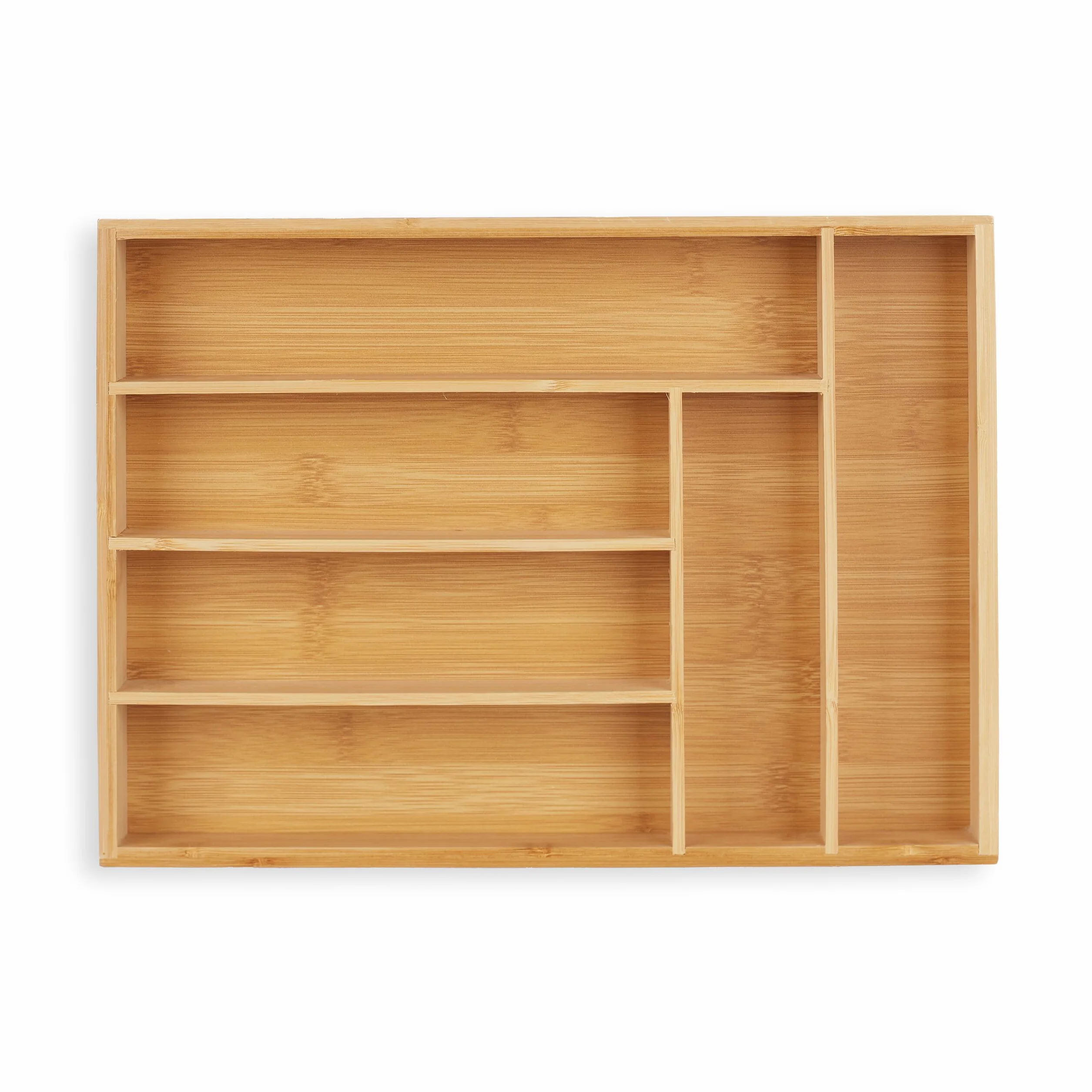 Relaxdays Taca na sztućce wkładka szufladowa bambus 6 przegród 5x25,5x35,5 cm naturalna