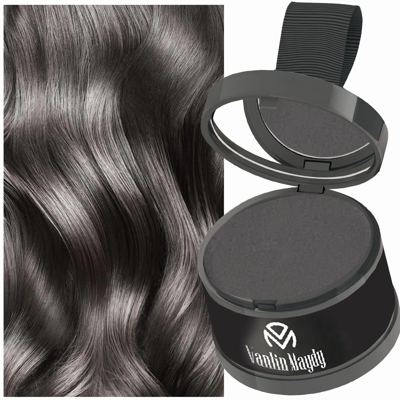Instantly Hairline Powder, wiatroszczelny, odporny na pot, korektor do cebulek włosów, korektor do powtarzających się linii włosów, profesjonalna linia włosów z lusterkiem do puff-02 GB