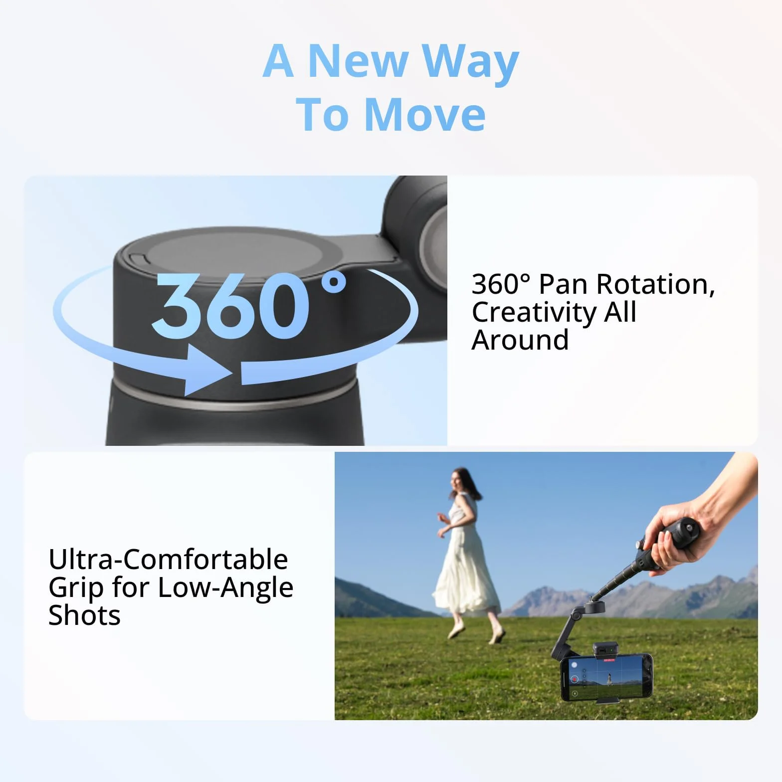 Zestaw DJI Osmo Mobile 8 Standard, stabilizator gimbala do smartfona, obrót panoramiczny 360°, wbudowany wysięgnik i statyw, czas pracy akumulatora 10 godz.