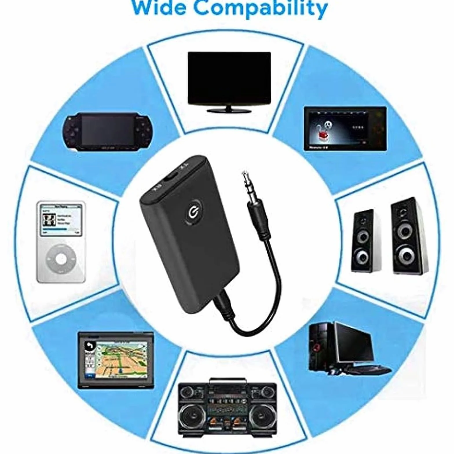 Adapter Bluetooth 2 w 1, adapter Bluetooth Audio 5.3, transmiter, odbiornik z kablem audio 3,5 mm do TV/PC/zestawu stereo/ MP3/MP4, nadajnik bezprzewodowy 2 w 1