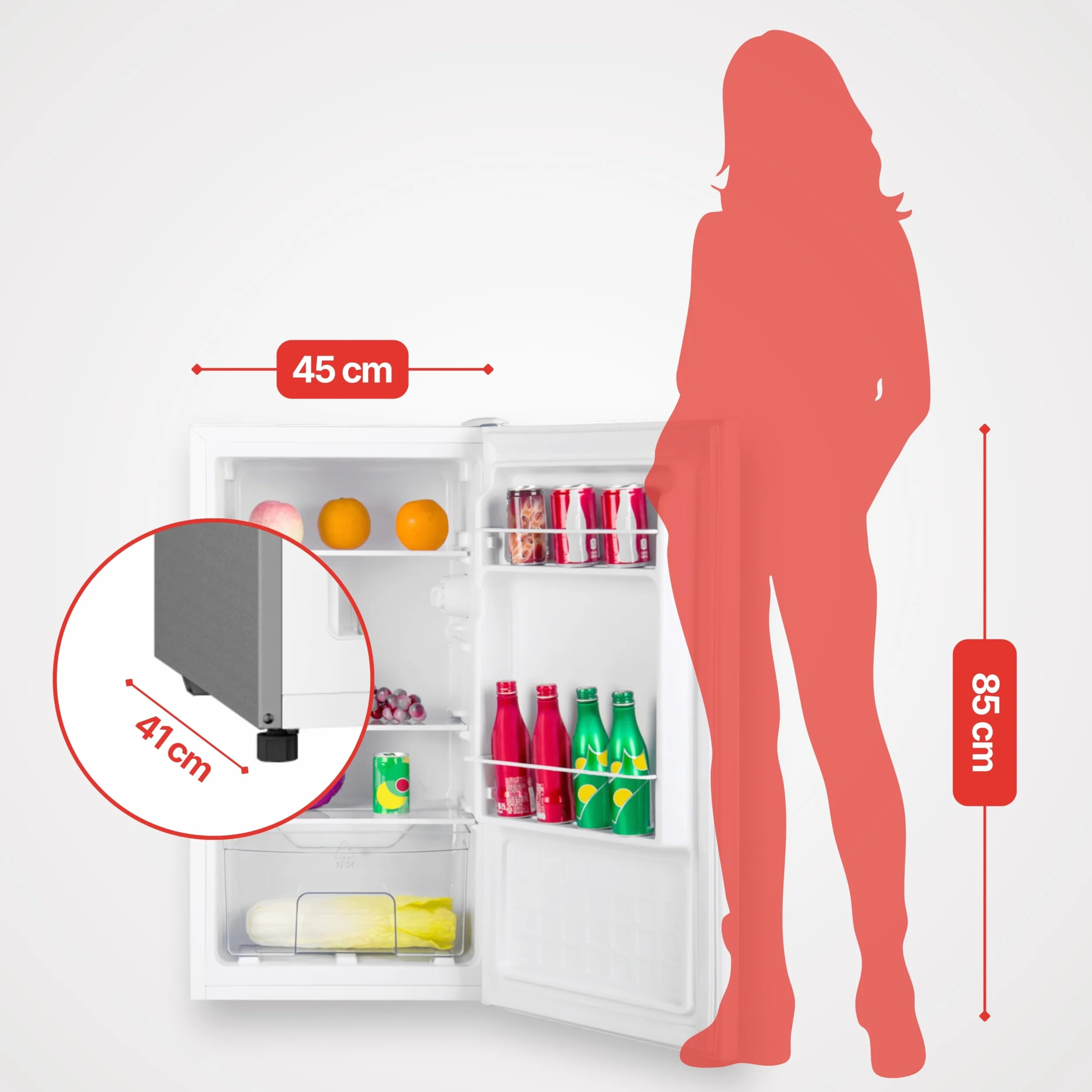Amica VKS 351 lodówka pełnokomorowa 116 W biała 85x45x41 cm 61 l stojąca