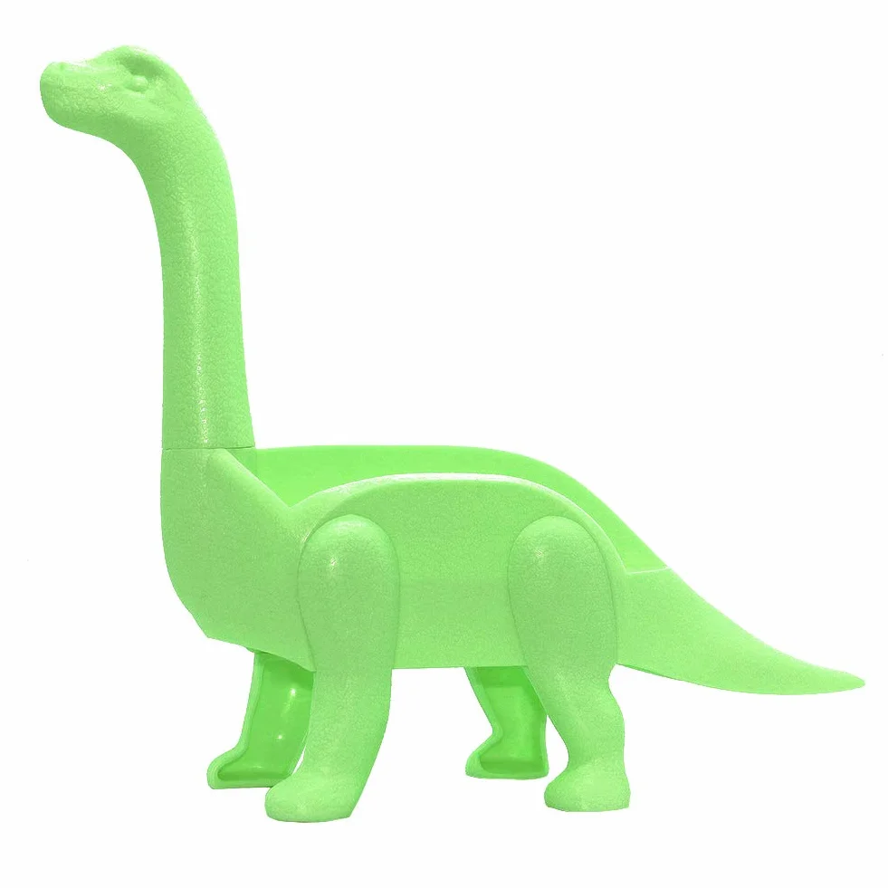 Plastikowy stojak na taco w kształcie dinozaura, długi, do serwowania jedzenia, jasnozielony