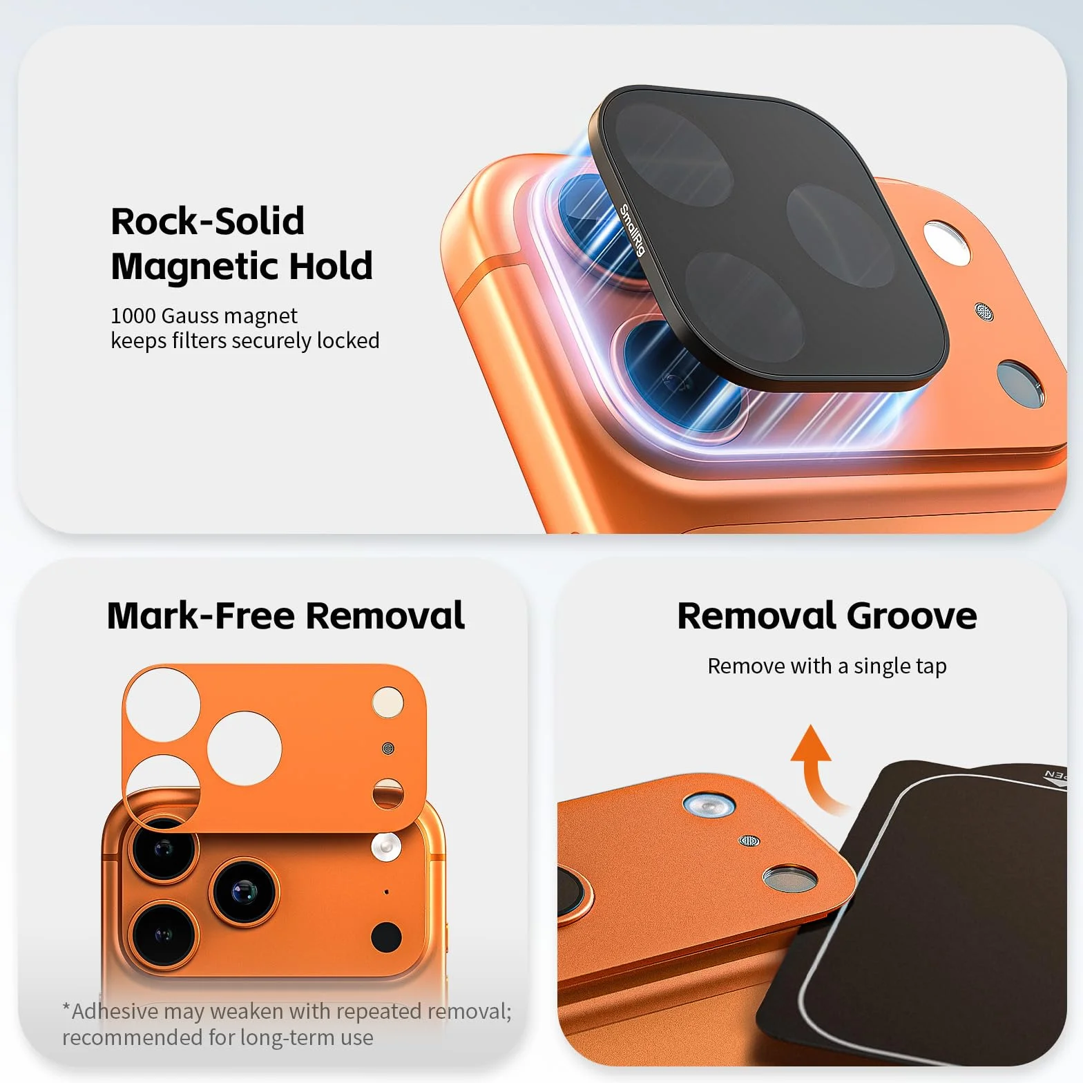 SmallRig Kwadratowy zestaw filtrów ND i czarnej mgły do iPhone'a 17 Pro (pomarańczowy) 6072