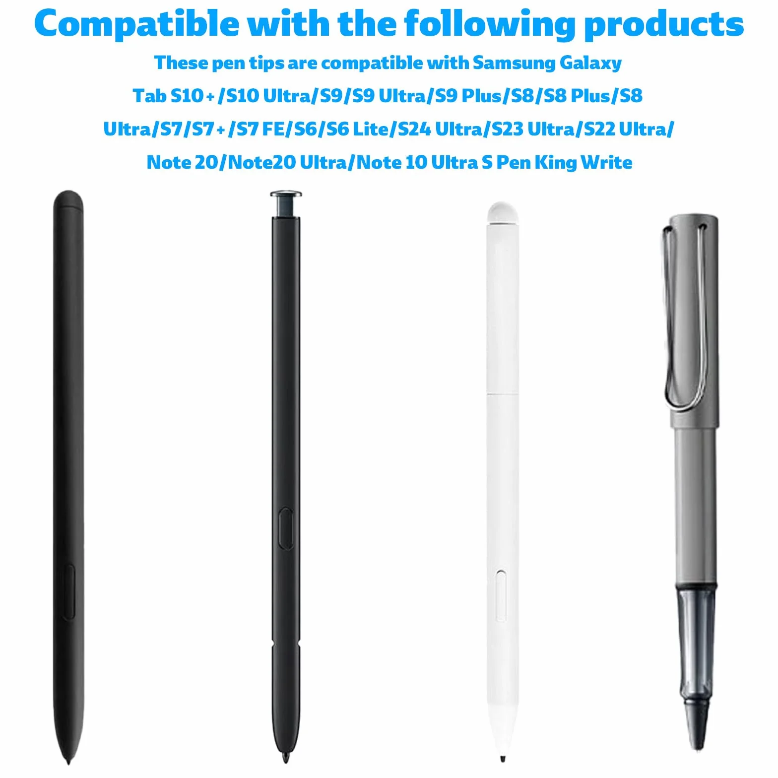 Gosknor 8szt Końcówki Zamiennych do S Pen, Metalowych i Plastikowych Stalówki Rysika z Klipsem Kompatybilny z Samsung Galaxy Tab S10+/S10 Ultra/ S9 / S8 / S7 / S6 Lite / S22 / S23 / S24 Ultra