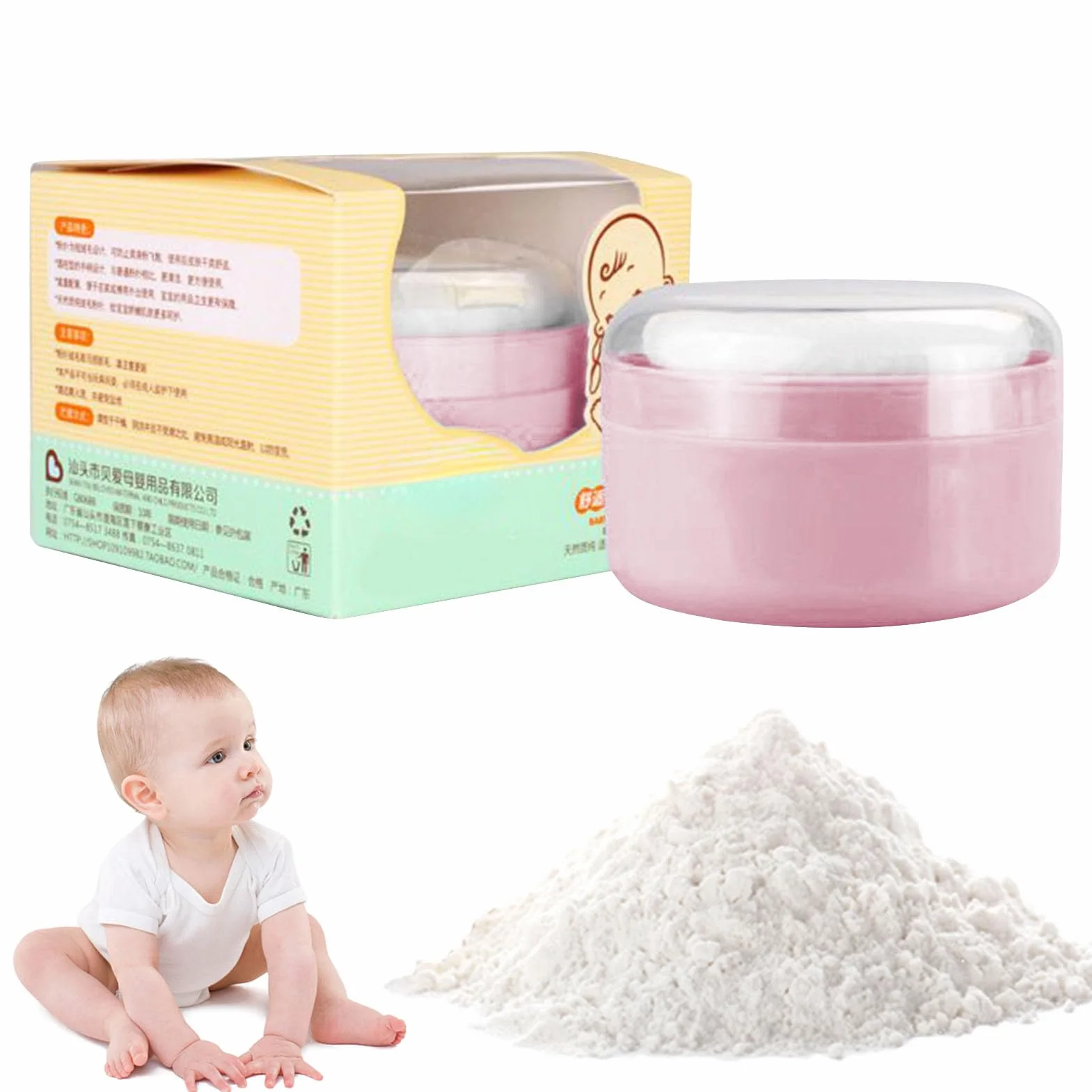 Leak Proof Powder Puff Container, Loose Powder Holder, Dusting Box for Talcum & Cosmetic Use, 3.54x3.54x2.36 Inches