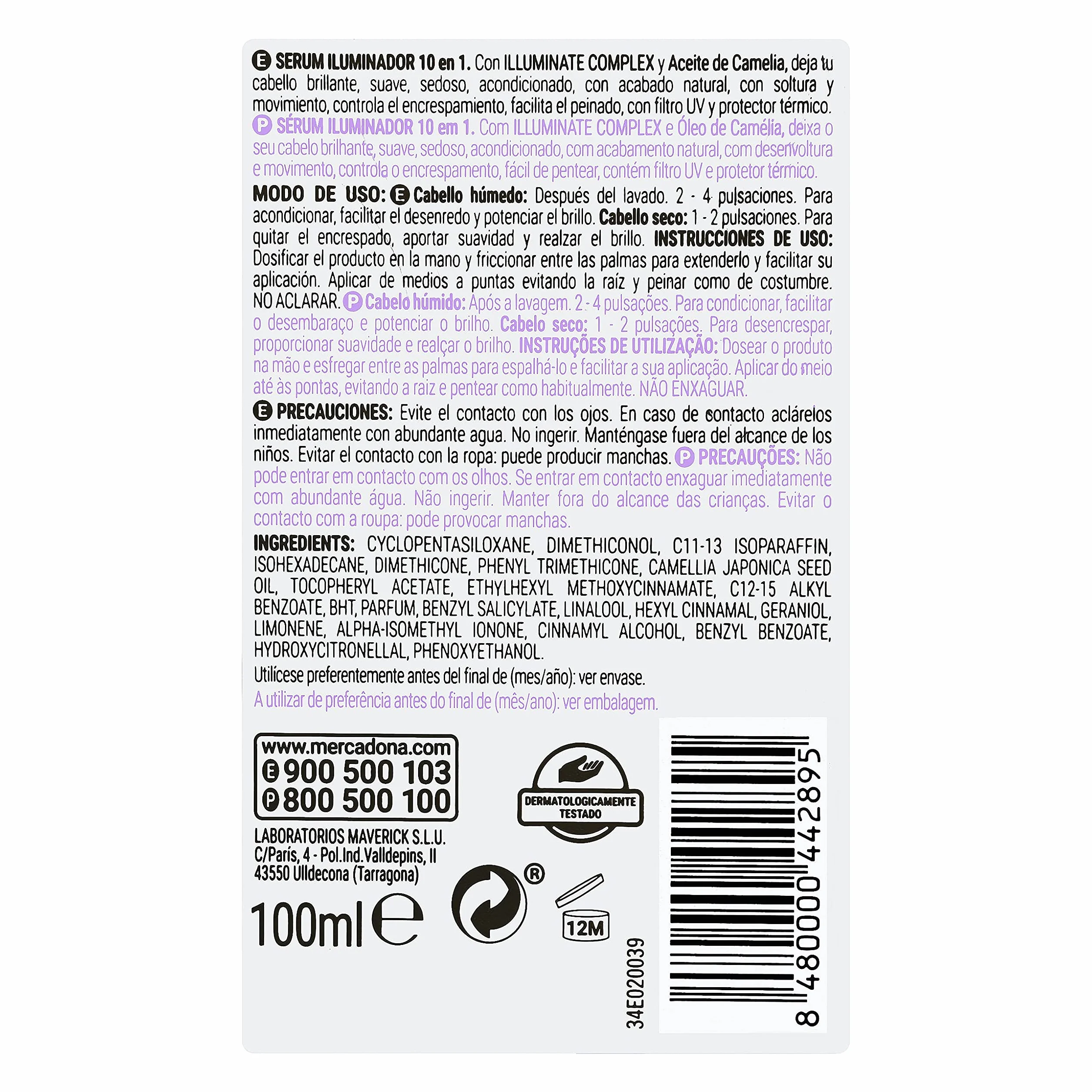 Serum Be Radiant 10 korzyści w 1 Deliplus do matowych włosów z olejkiem kameliowym [100 ml]