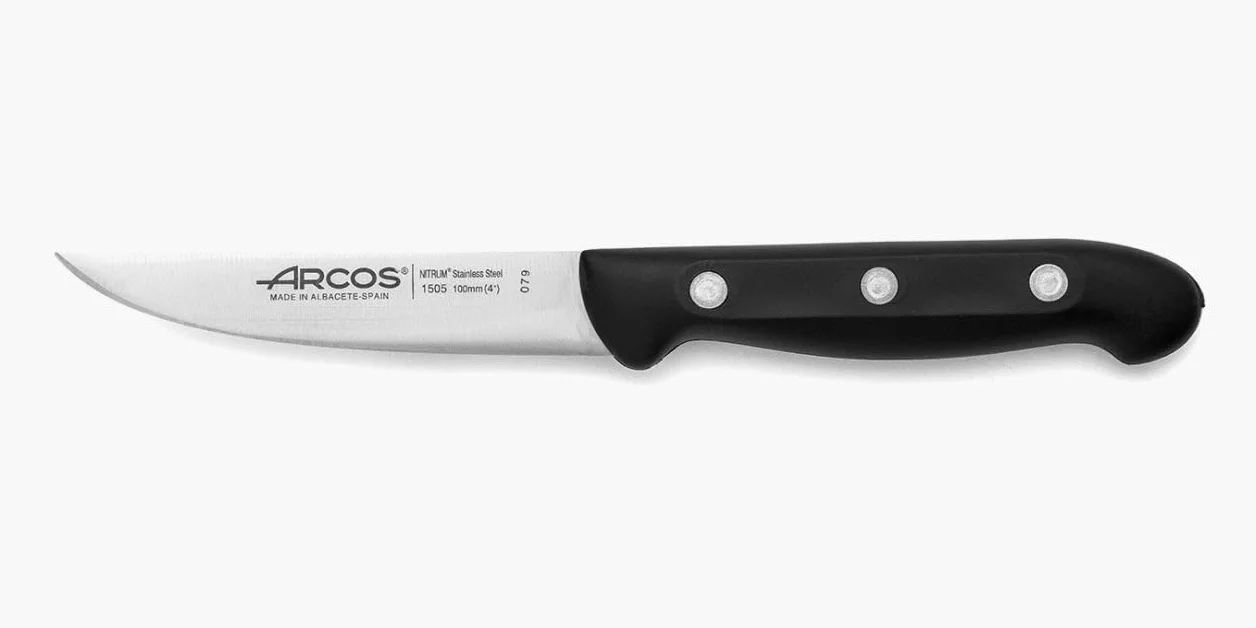 Arcos Nóż do warzyw ze stali nierdzewnej 100 mm, ergonomiczny, czarny