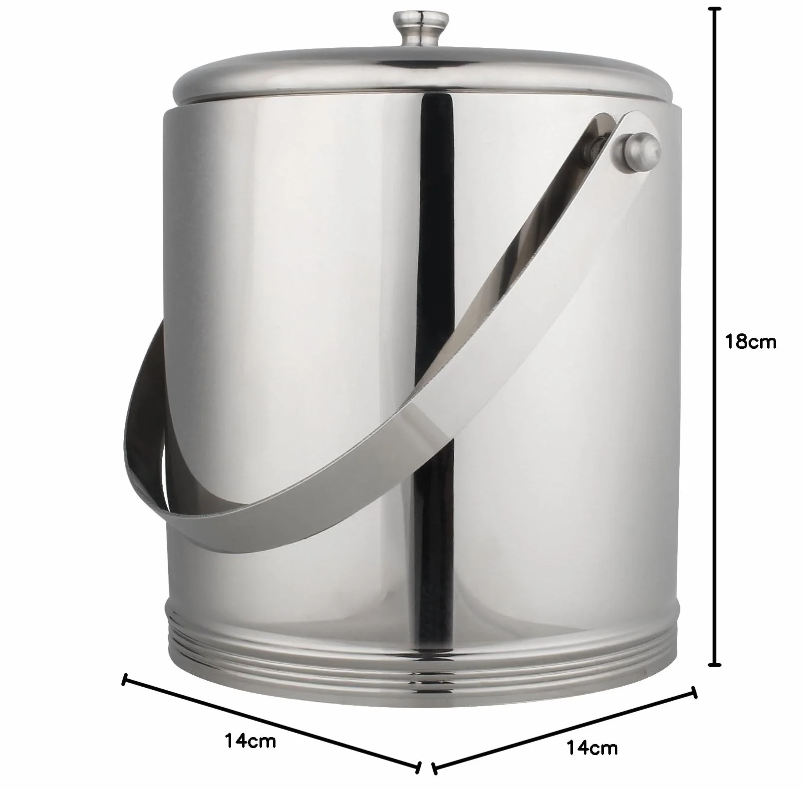 Zap Impex ® Pojemnik na lód ze stali nierdzewnej z pokrywką 1,3 l