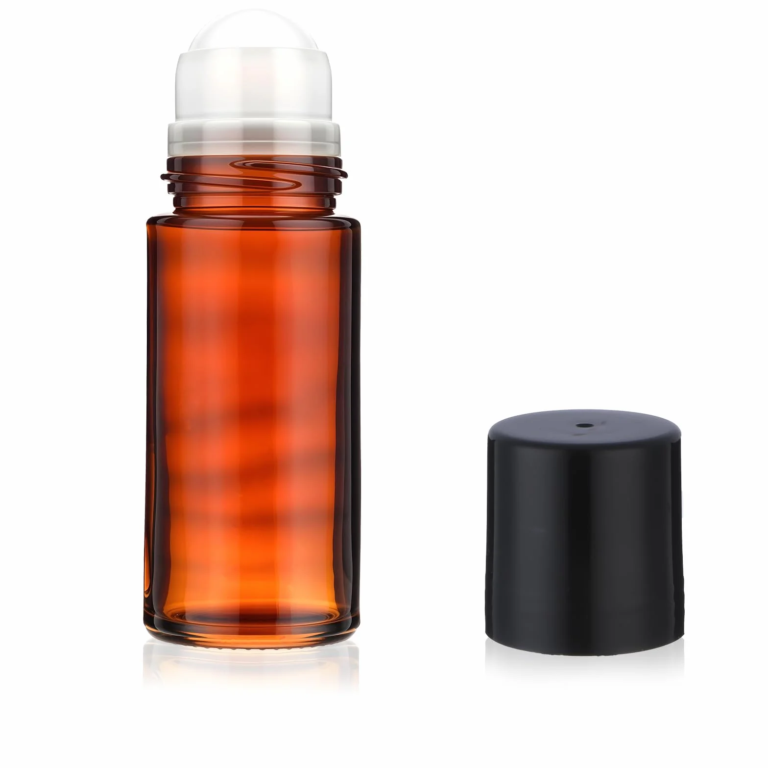1 szt. brązowa szklana butelka rolkowa o pojemności 50 ml na olejki eteryczne, butelki roll-on do wielokrotnego napełniania dozujące perfumy z aplikatorem kulkowym, puste pojemniki na dezodorant