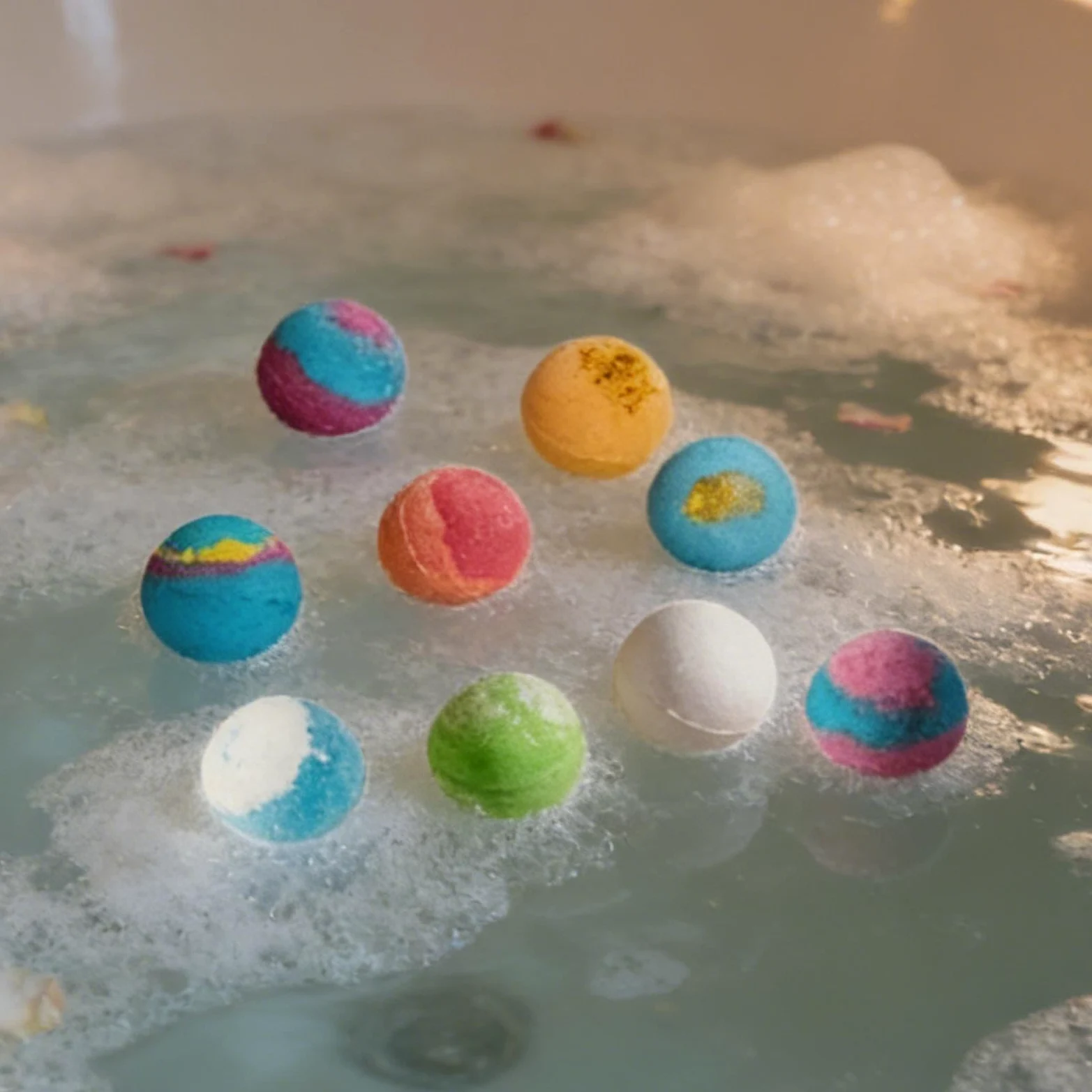 Kule kąpielowe 12 Sztuk Tabletek Moczących Z Suszonymi Kwiatami O Trwałym | Naturalna kąpiel bąbelkowa na Święta, Urodziny, Lato, Spa, Relaks, Samoopiekę, Prezent do
