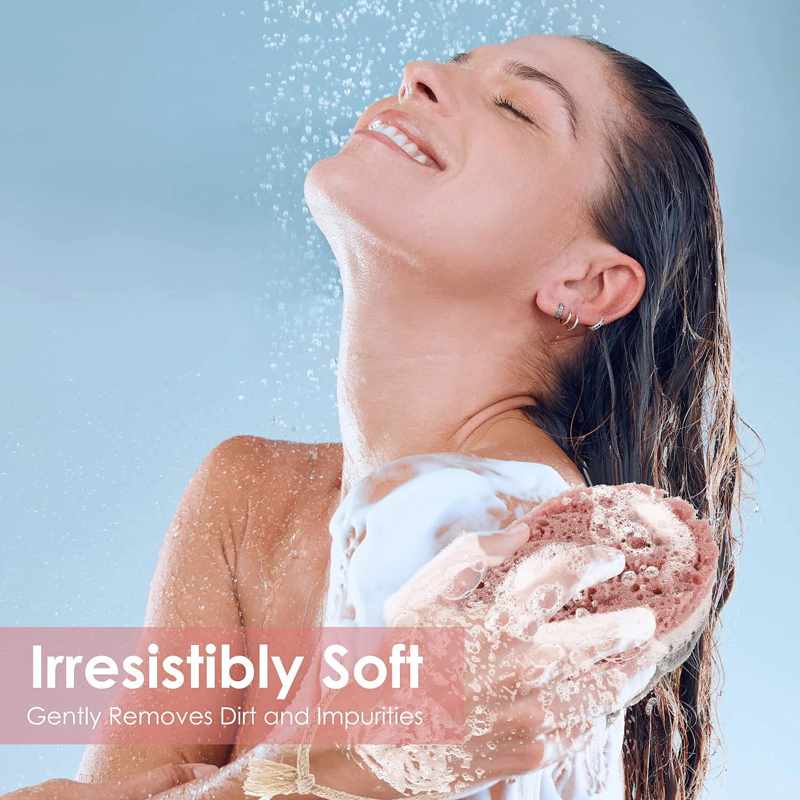 WLLHYF 3 szt. Gąbka do kąpieli dla kobiet gąbka Loofah Peeling do ciała głęboko złuszczająca gąbka prysznicowa do ciała duży rozmiar gąbka do kąpieli akcesoria do kąpieli