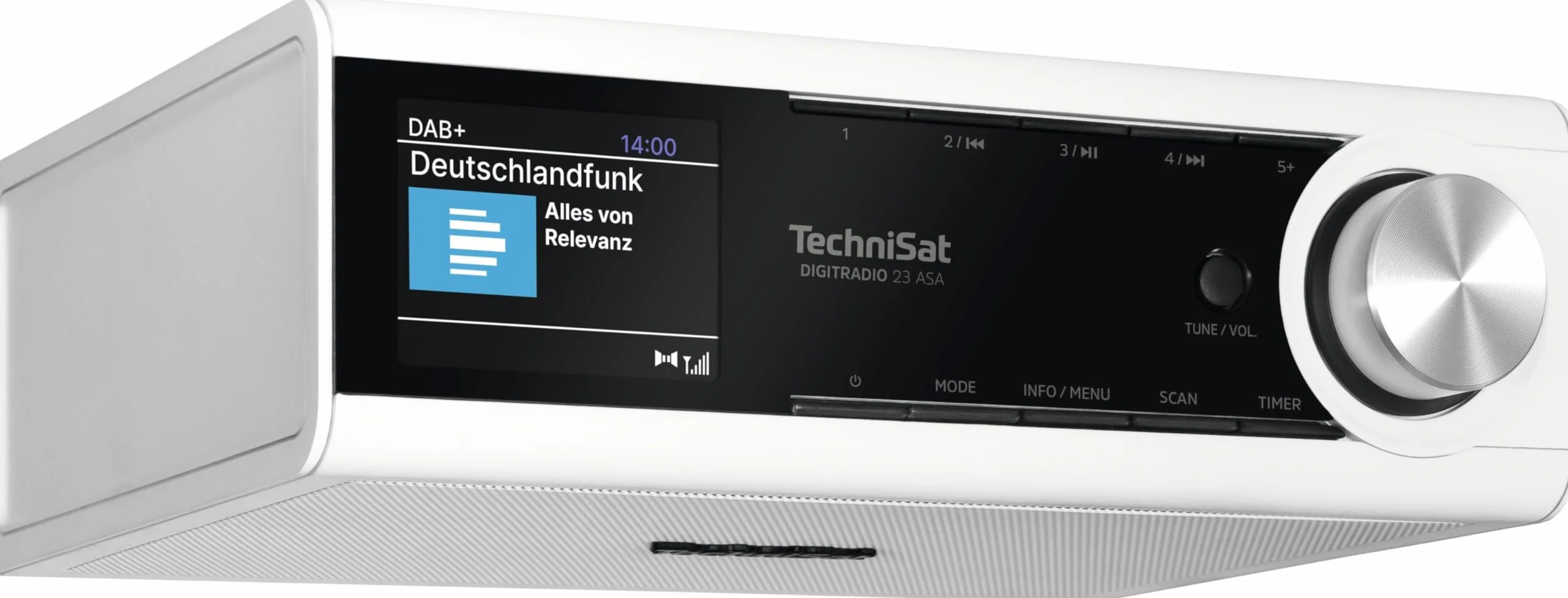 TechniSat Digitradio 23 ASA – radio kuchenne do zabudowy z automatycznym alarmem bezpieczeństwa (ASA, radio kuchenne DAB, UKW, przyciemniany kolorowy wyświetlacz TFT, Bluetooth Audio Streaming, 2 W