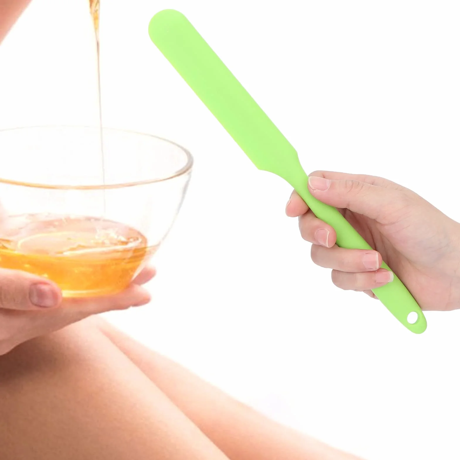Aplikator do wosku, Łopatka do wosku Profesjonalny skrobak Ergonomiczny do podgrzewacza do wosku w domowym salonie kosmetycznym(Zielony)