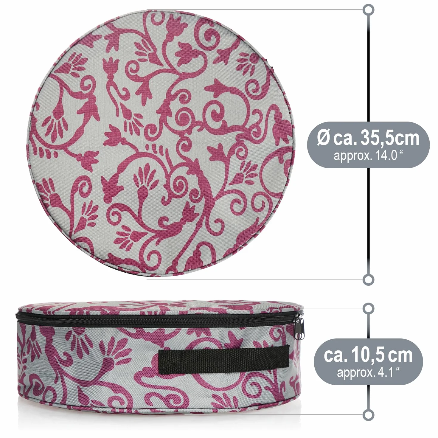 COM-FOUR® Torba do przechowywania wienców i girland 35 cm fioletowy szary
