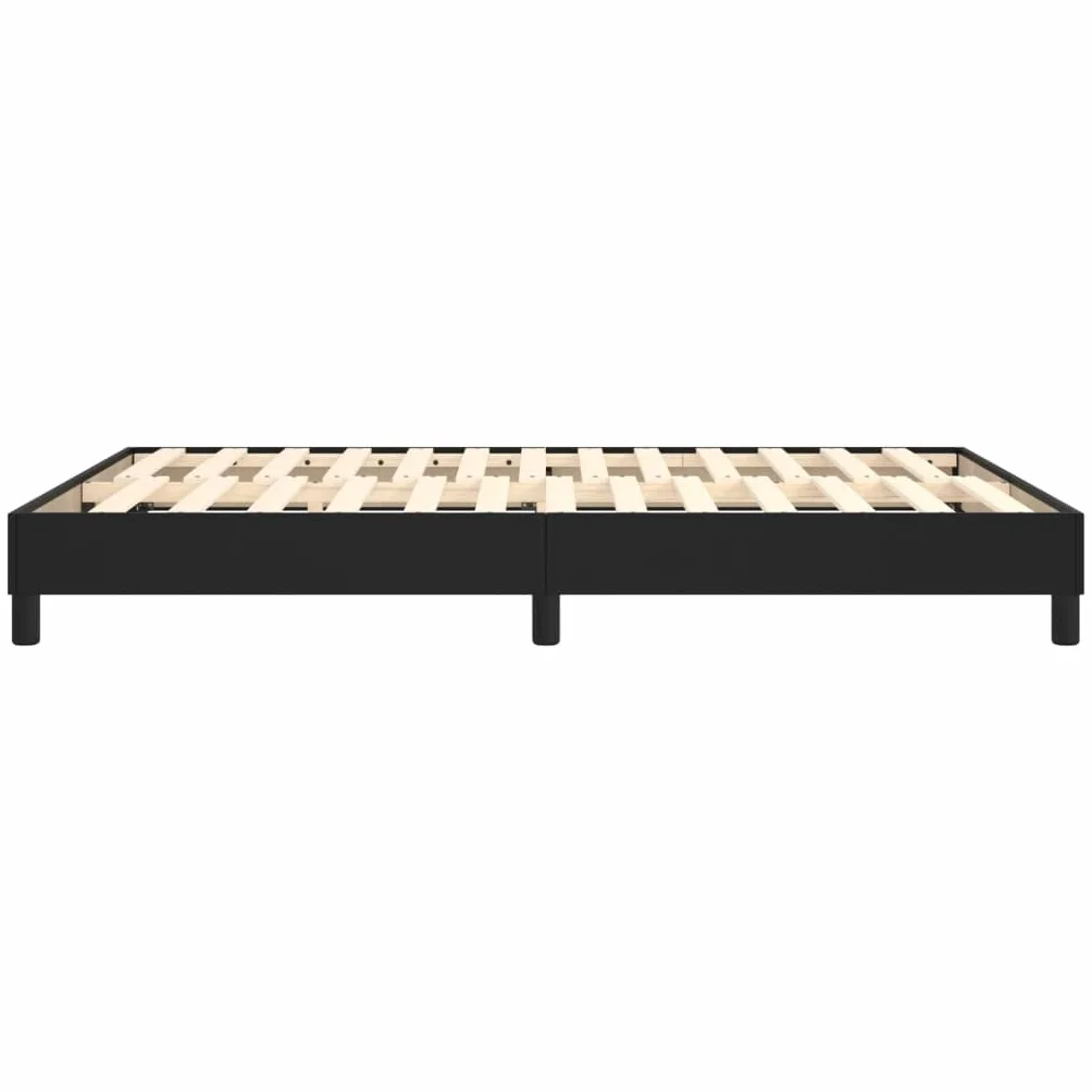 vidaXL Łóżko kontynentalne 140x200 cm czarne obite sztuczną skórą
