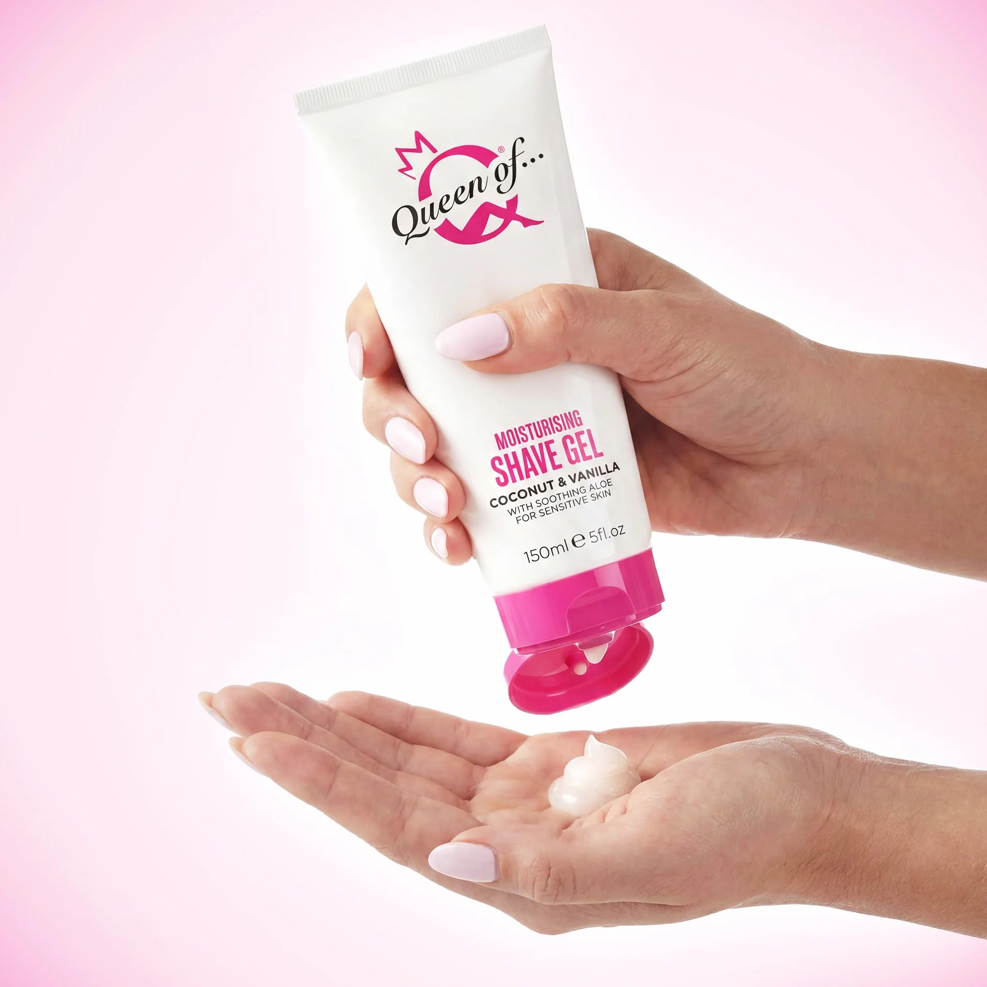King of Shaves Queen of Ooh la la! Żel do golenia dla kobiet, 2 x 150ml, do wrażliwej skóry, nawilżający, niska piana, kokos i wanilia, wegański, idealny do nóg, pach i bikini.