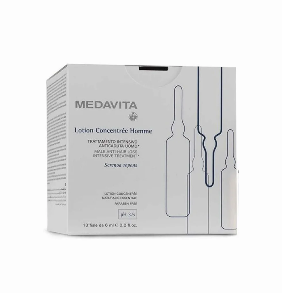 Medavita Lotion Concentrée Homme Anti-Hair Loss zestaw intensywnej terapii przeciwupadkowej dla mężczyzn, 13 ampułek 6 ml